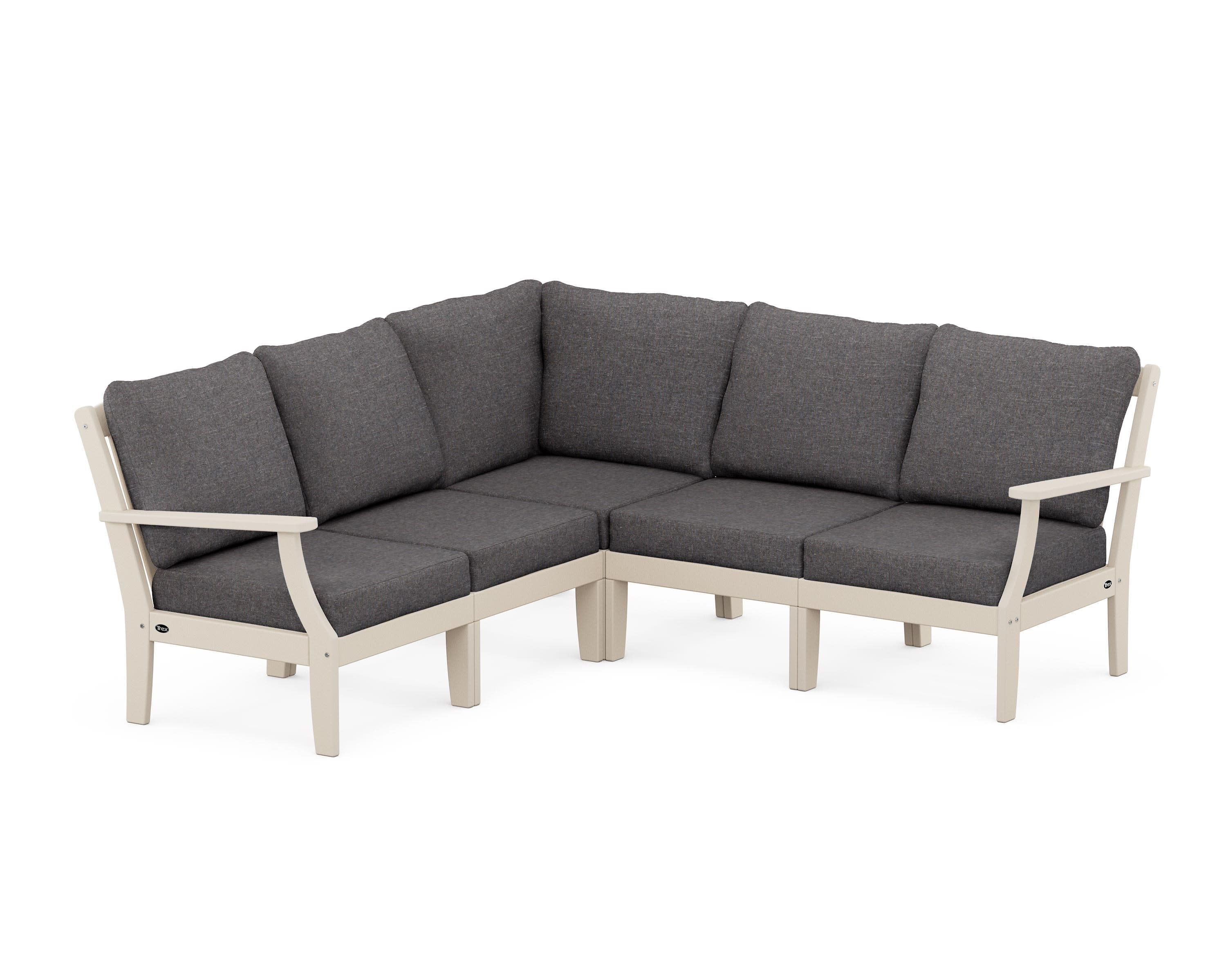 Yacht Club Modular 5-Piece Deep Seating Set in Sand Castle / Ash Charcoal
