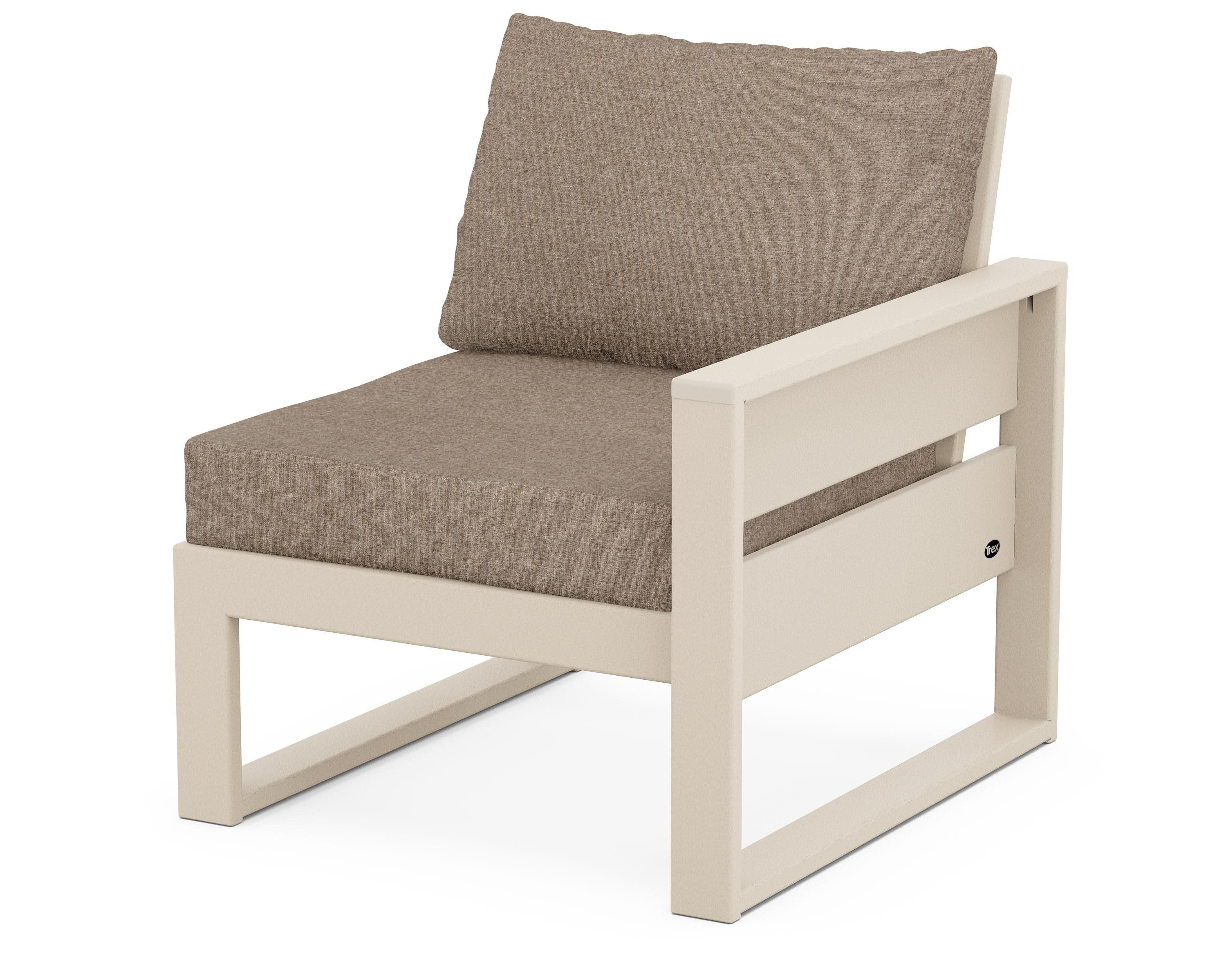 Eastport Modular Right Arm Chair in Sand Castle / Spiced Burlap
