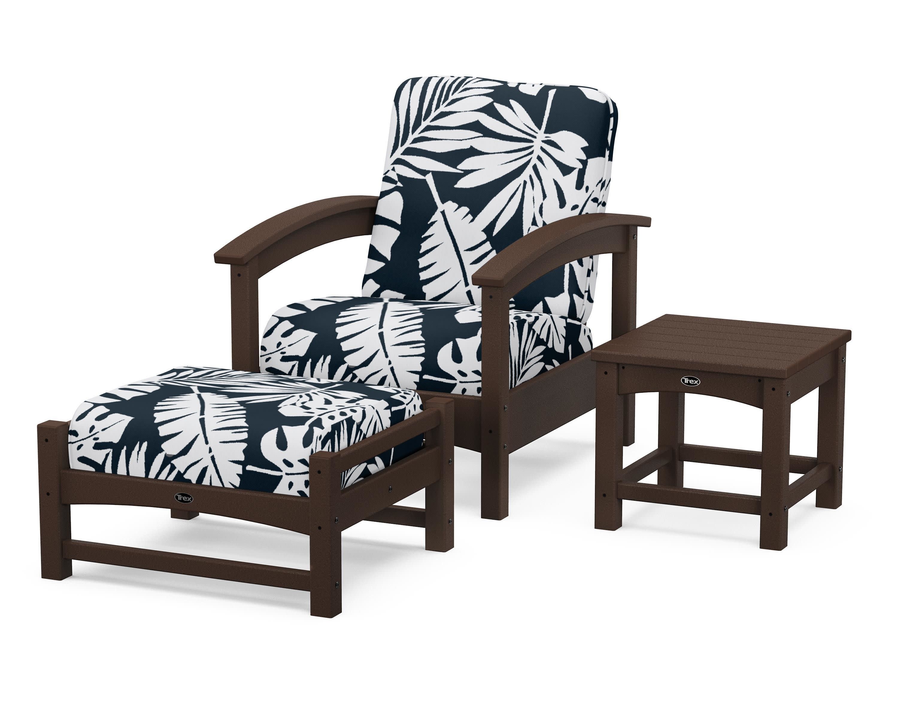 Rockport 3-Piece Deep Seating Set in Vintage Lantern / Leaf Marine Indigo