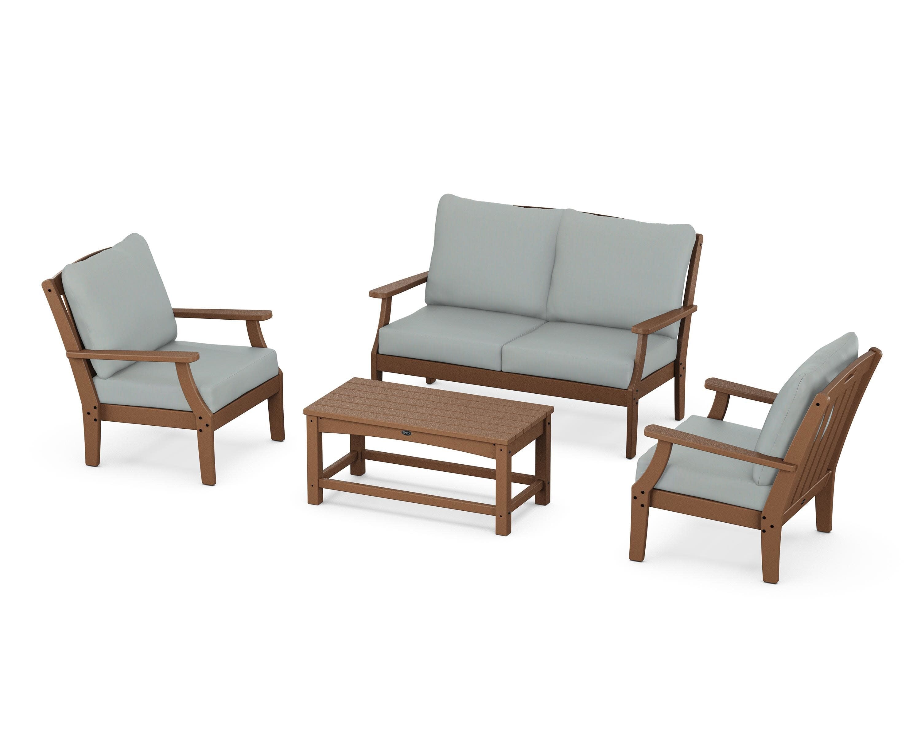 Yacht Club 4-Piece Deep Seating Chair Set in Tree House / Spa