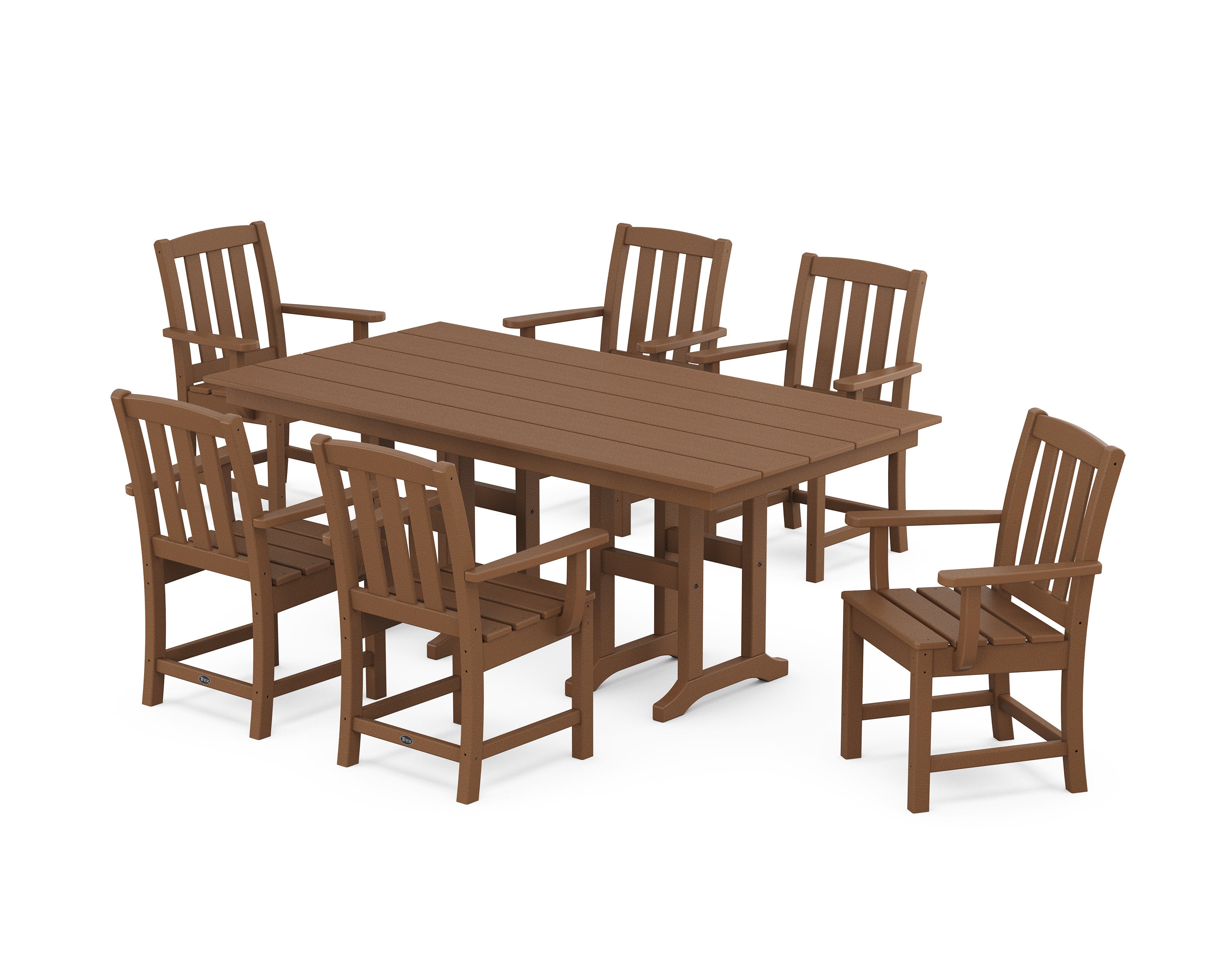 Cape Cod Arm Chair 7-Piece Farmhouse Dining Set in Tree House