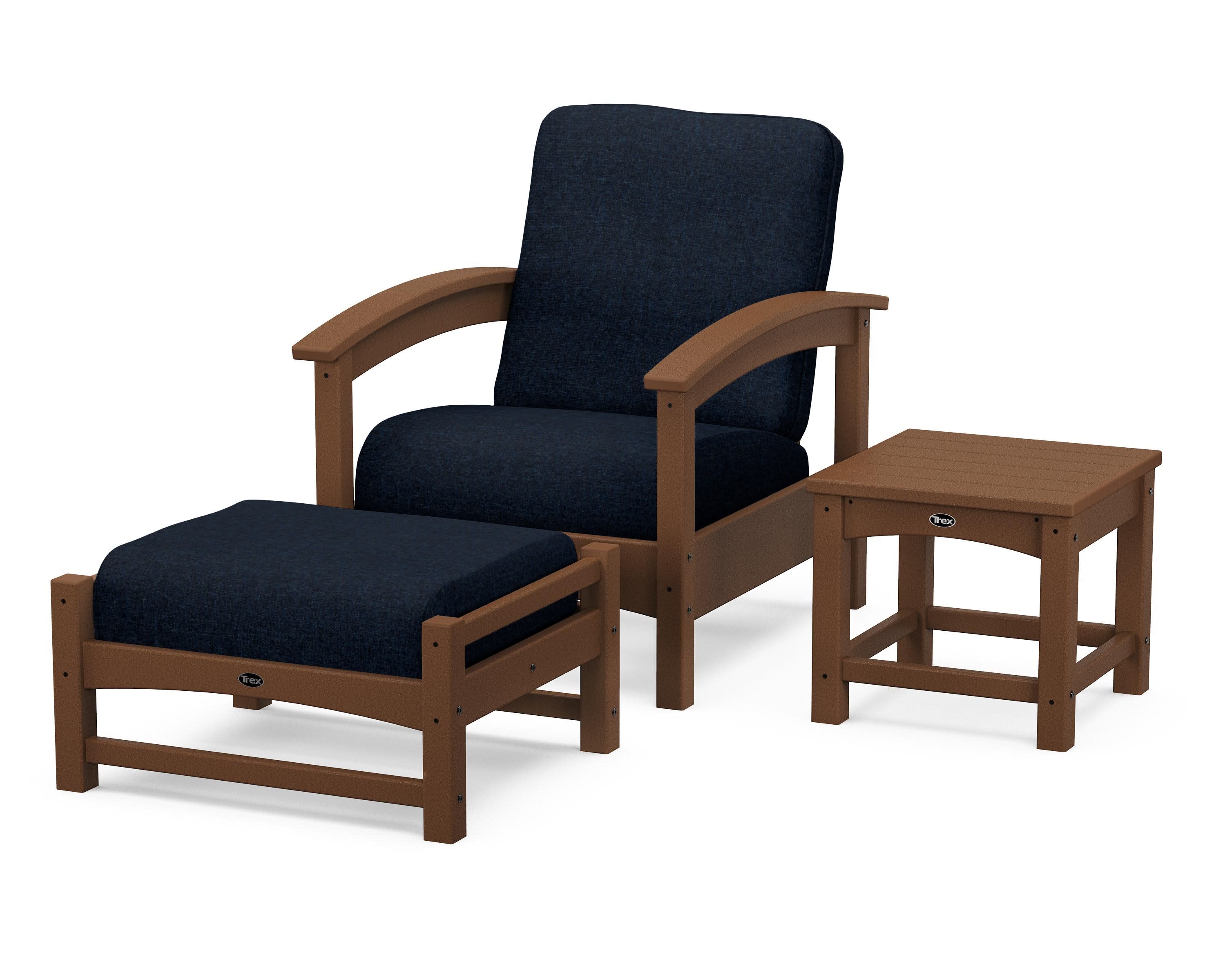Rockport 3-Piece Deep Seating Set in Tree House / Marine Indigo