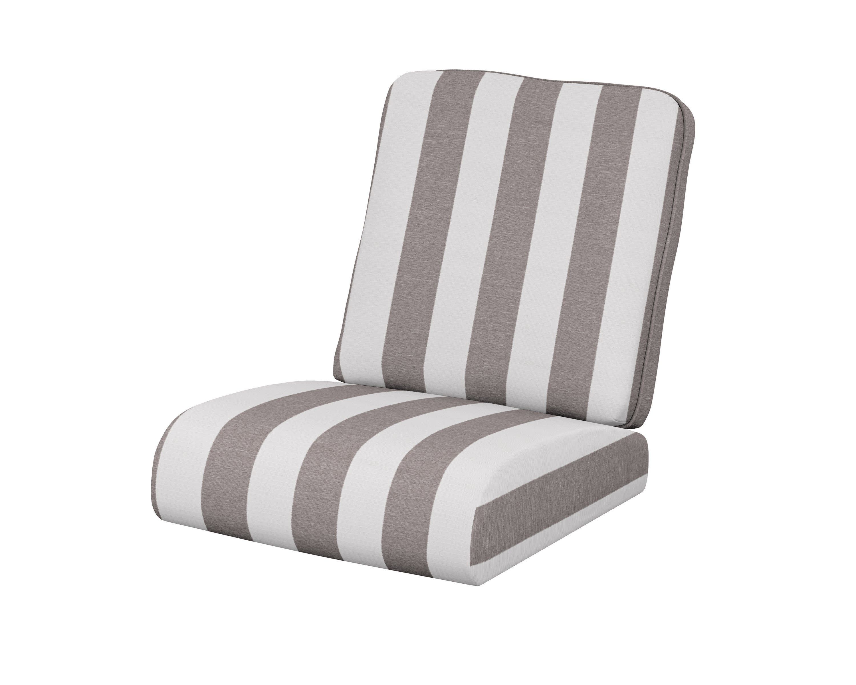 Club Seat/Back Cushion in Cabana Stripe Grey Mist