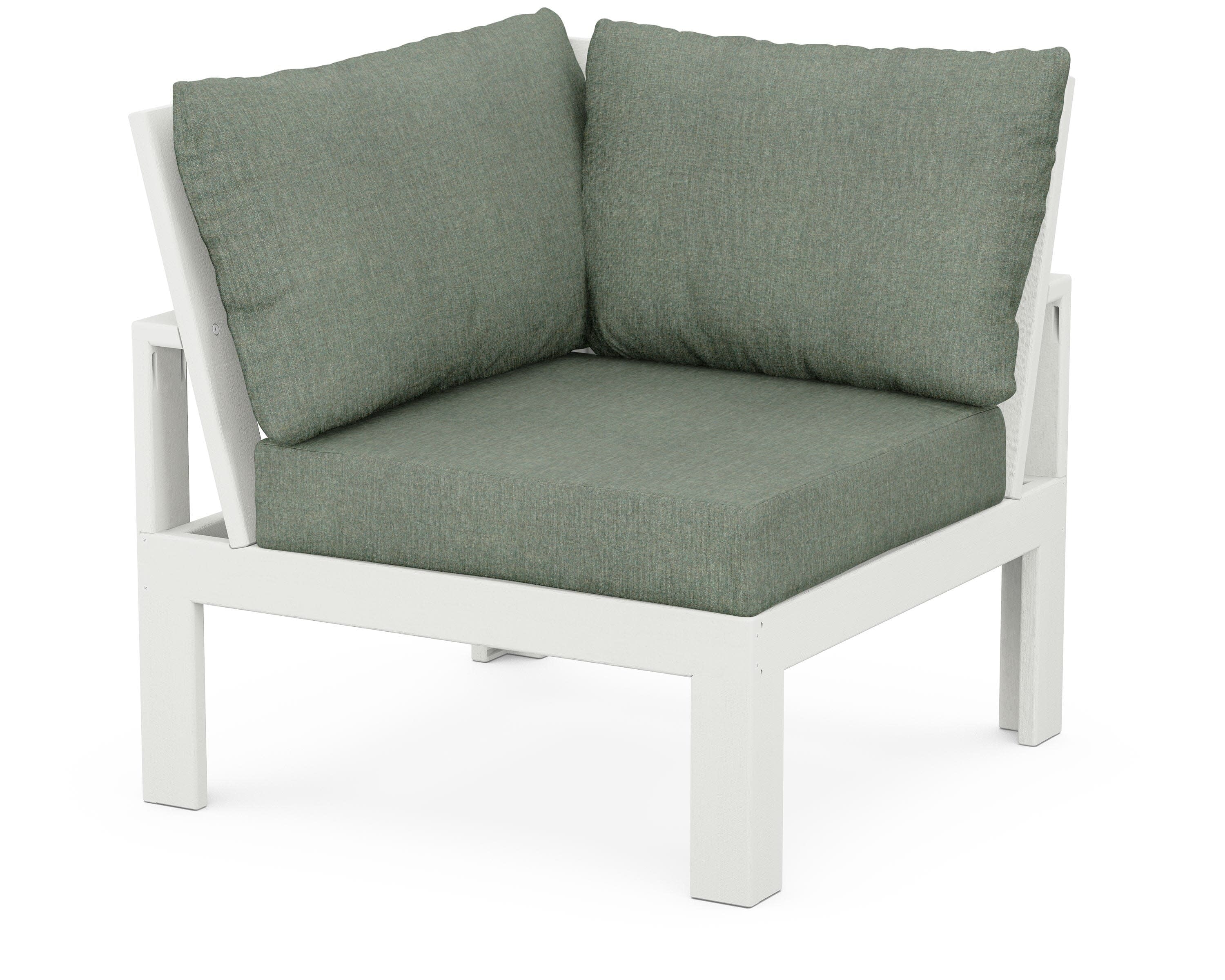 Modular Corner Chair in Vintage White / Cast Sage