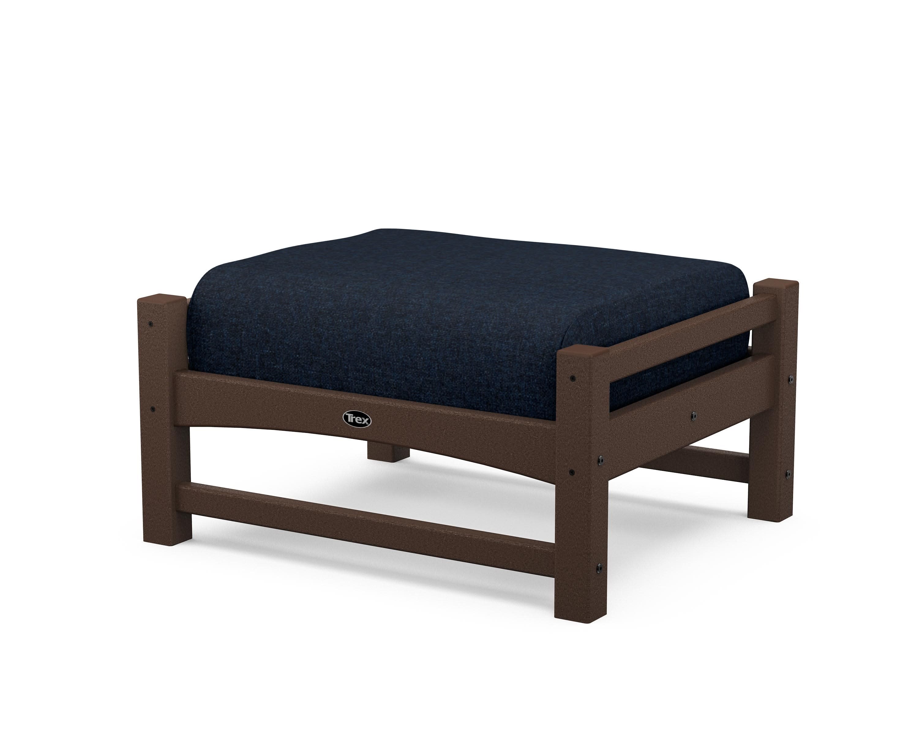 Rockport Club Ottoman in Vintage Lantern / Marine Indigo