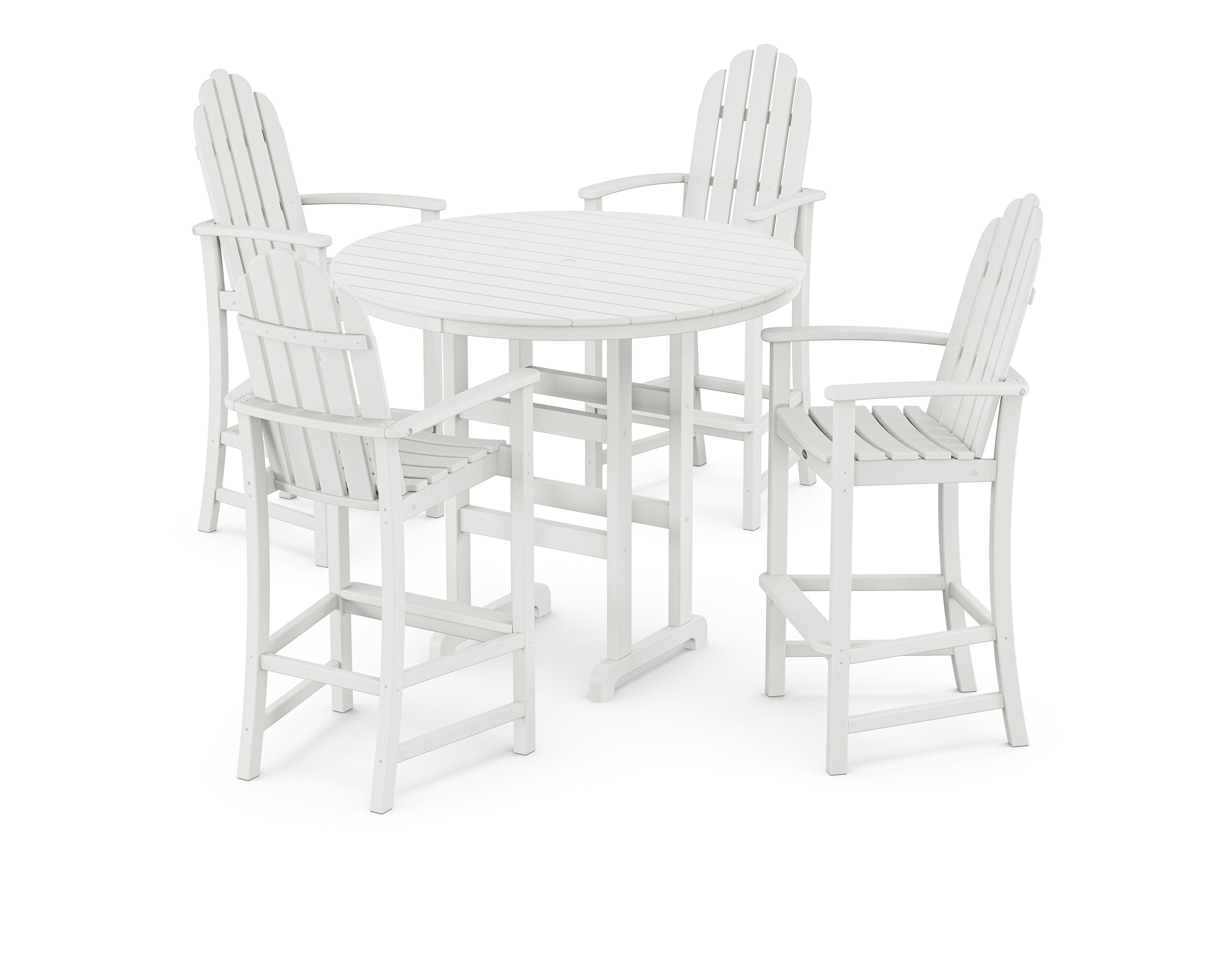 Cape Cod 5-Piece Round Bar Set in Classic White