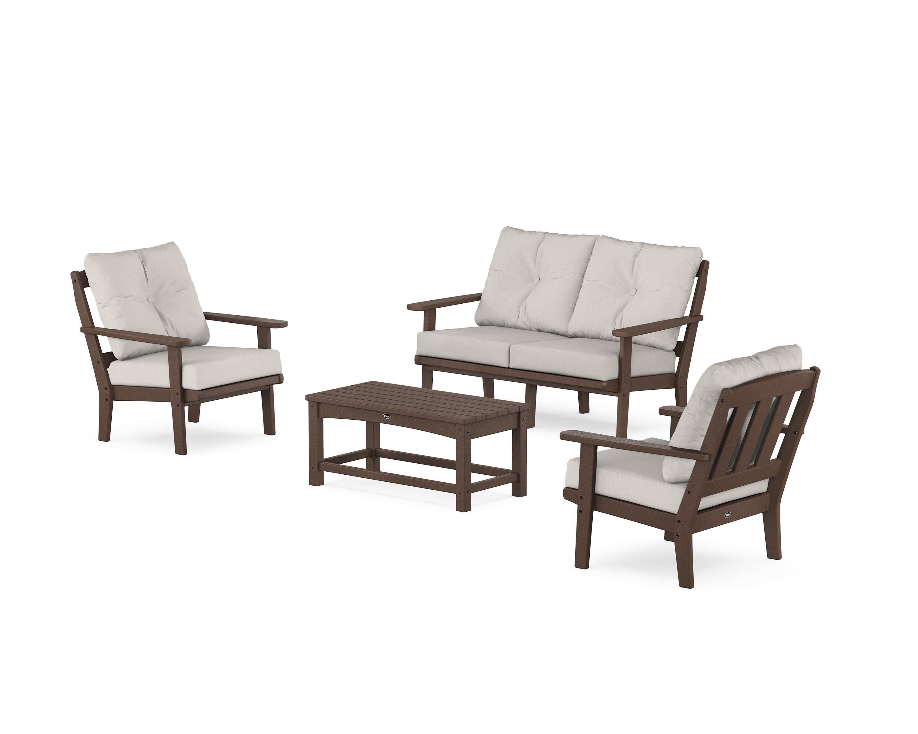 Cape Cod 4-Piece Deep Seating Set with Loveseat in Vintage Lantern / Cast Ash
