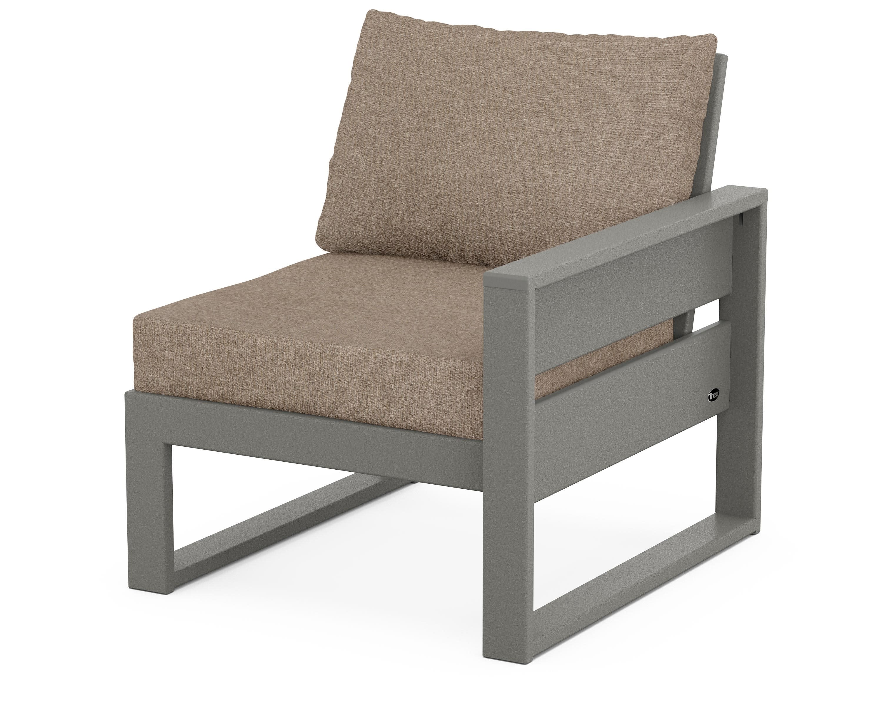 Eastport Modular Right Arm Chair in Stepping Stone / Spiced Burlap