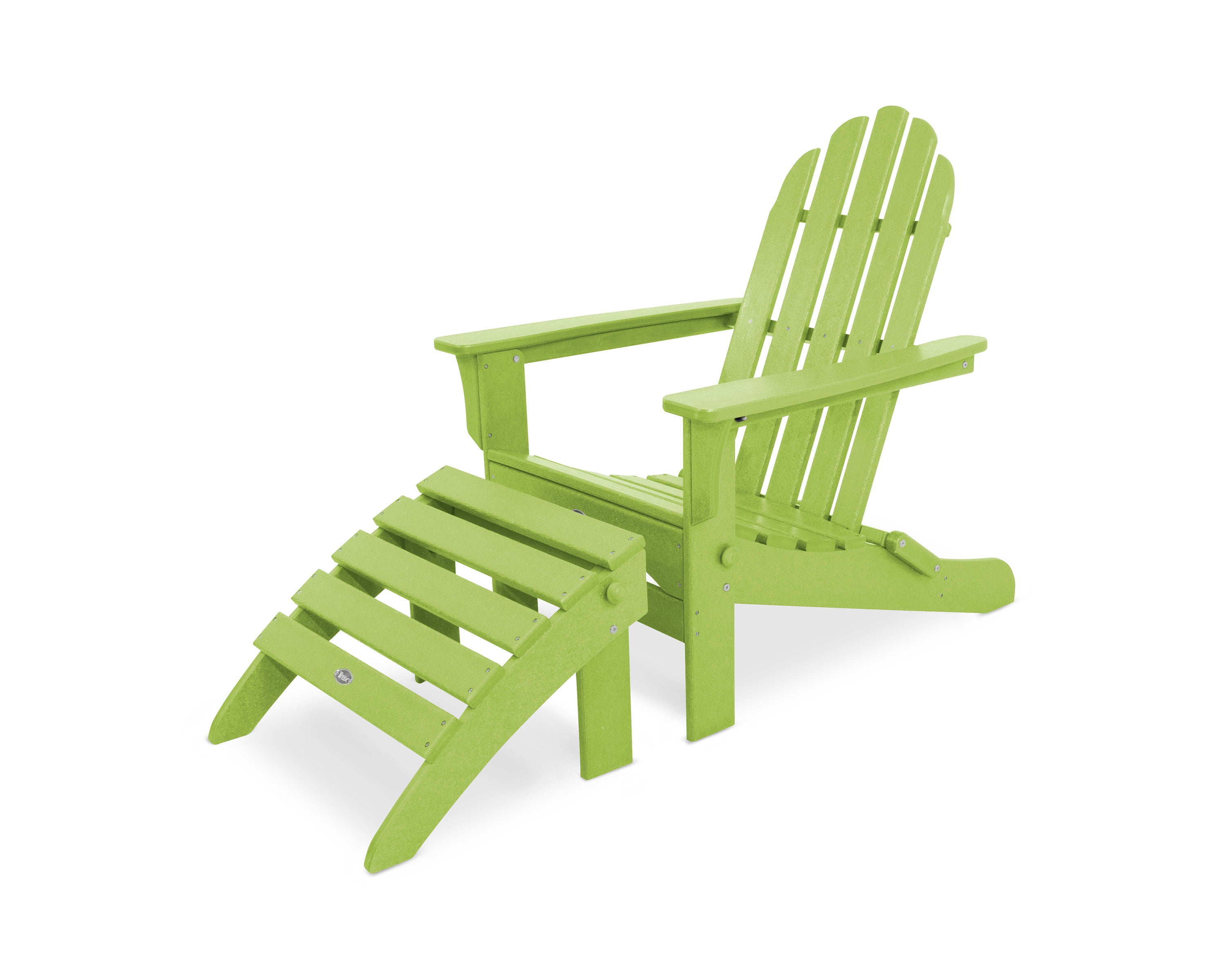 Cape Cod 2-Piece Folding Adirondack Seating Set in Lime