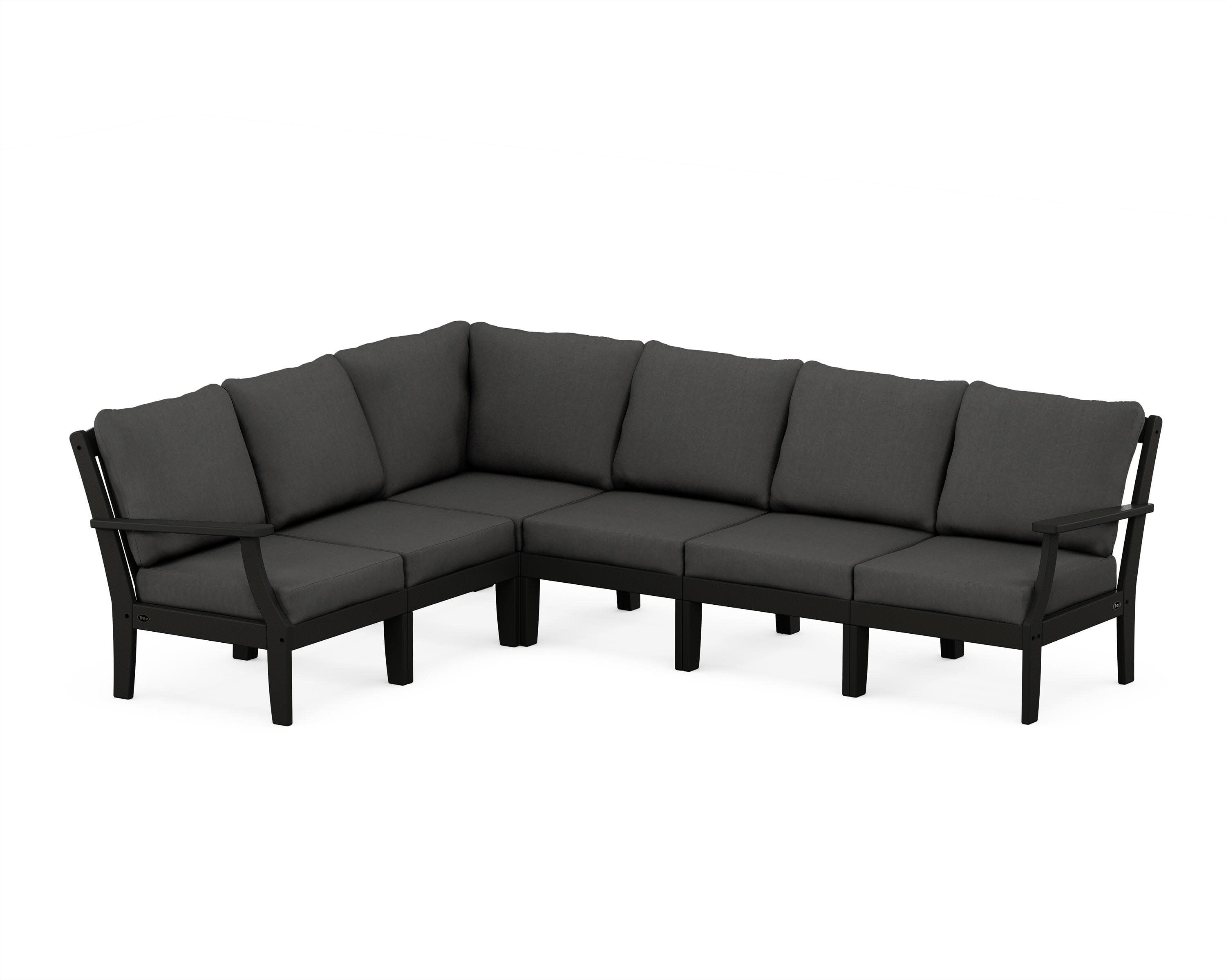Yacht Club Modular 6-Piece Deep Seating Set in Charcoal Black / Spectrum Carbon