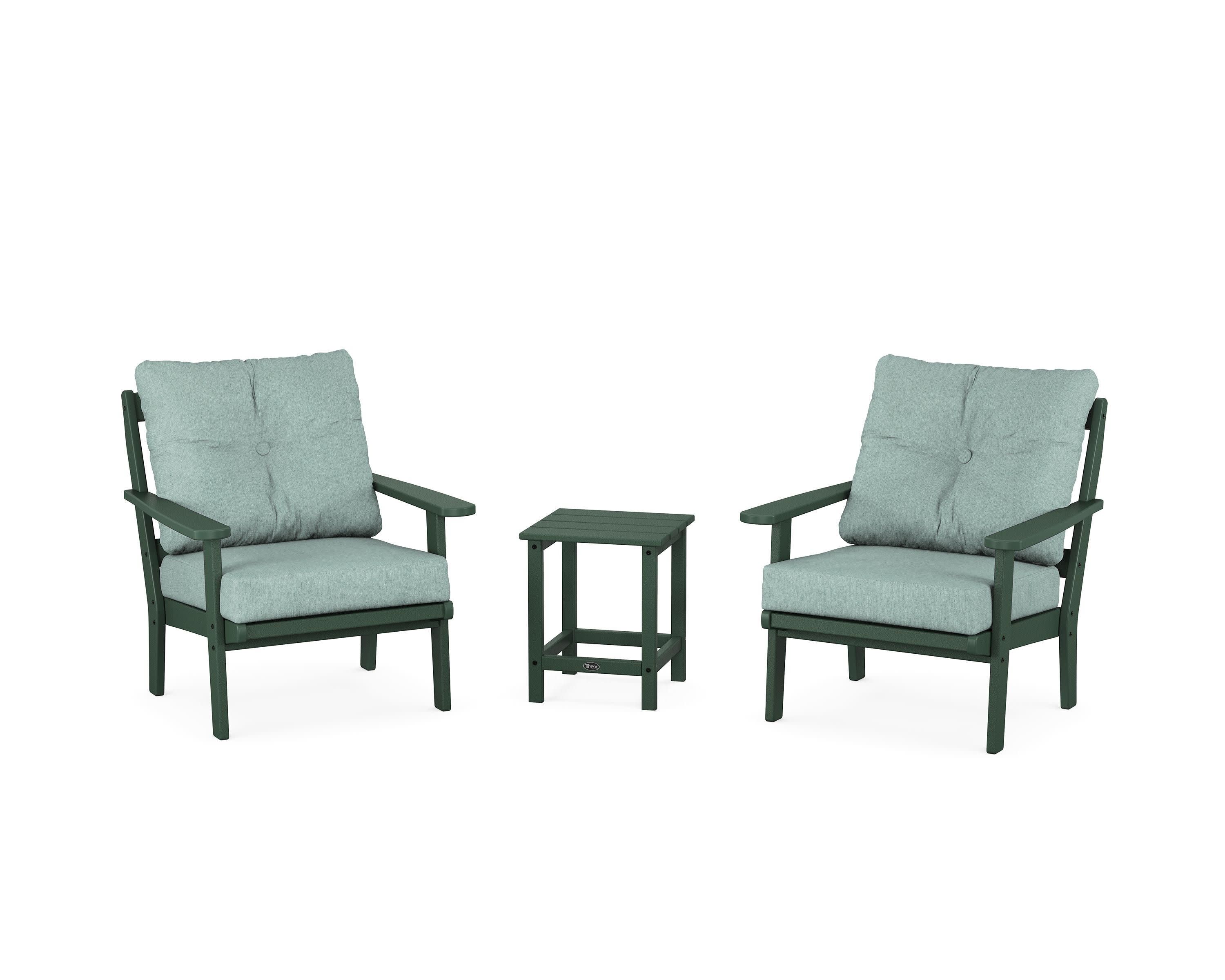 Cape Cod 3-Piece Deep Seating Set in Rainforest Canopy / Glacier Spa