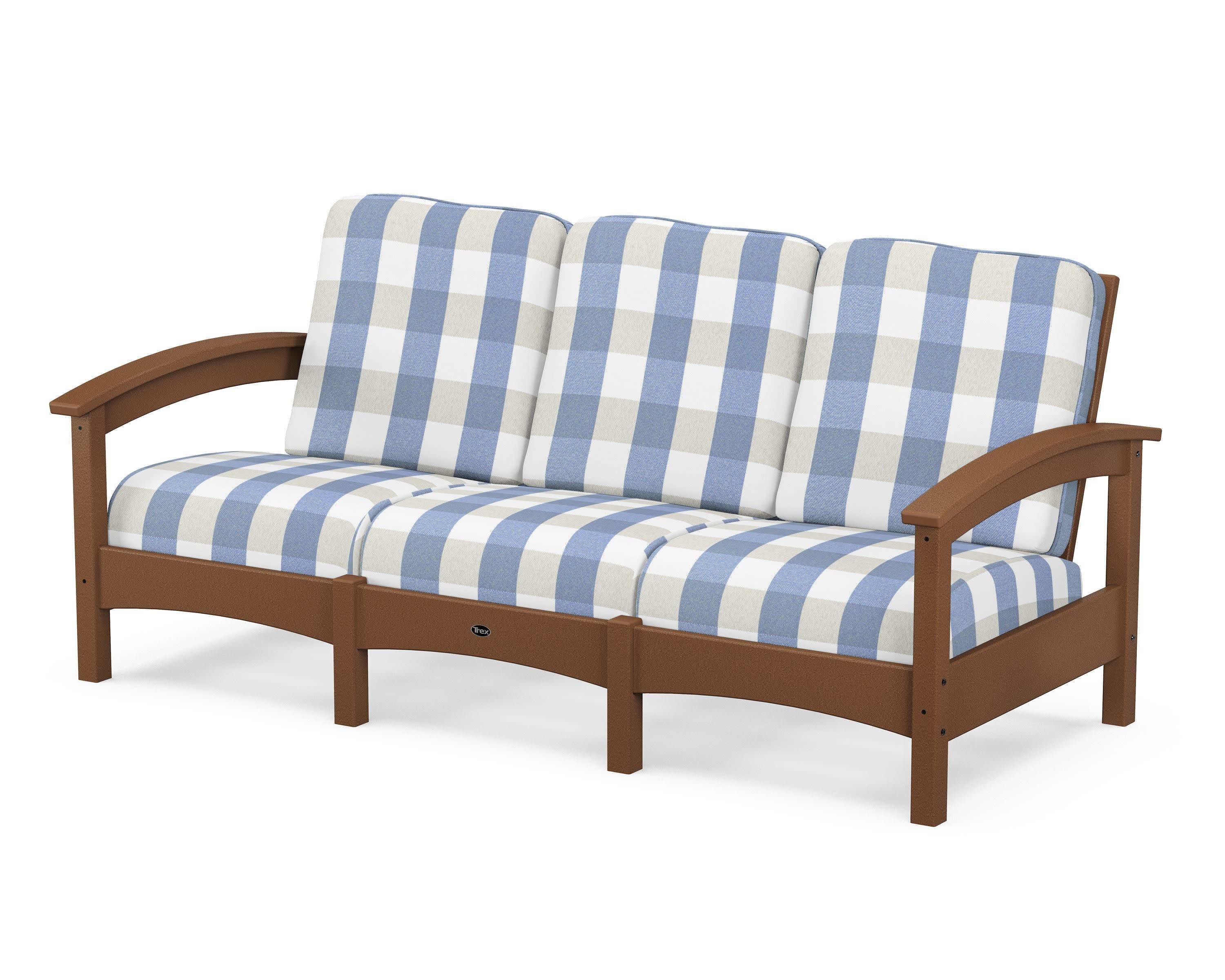 Rockport Club Sofa in Tree House / Buffalo Plaid Sky Blue