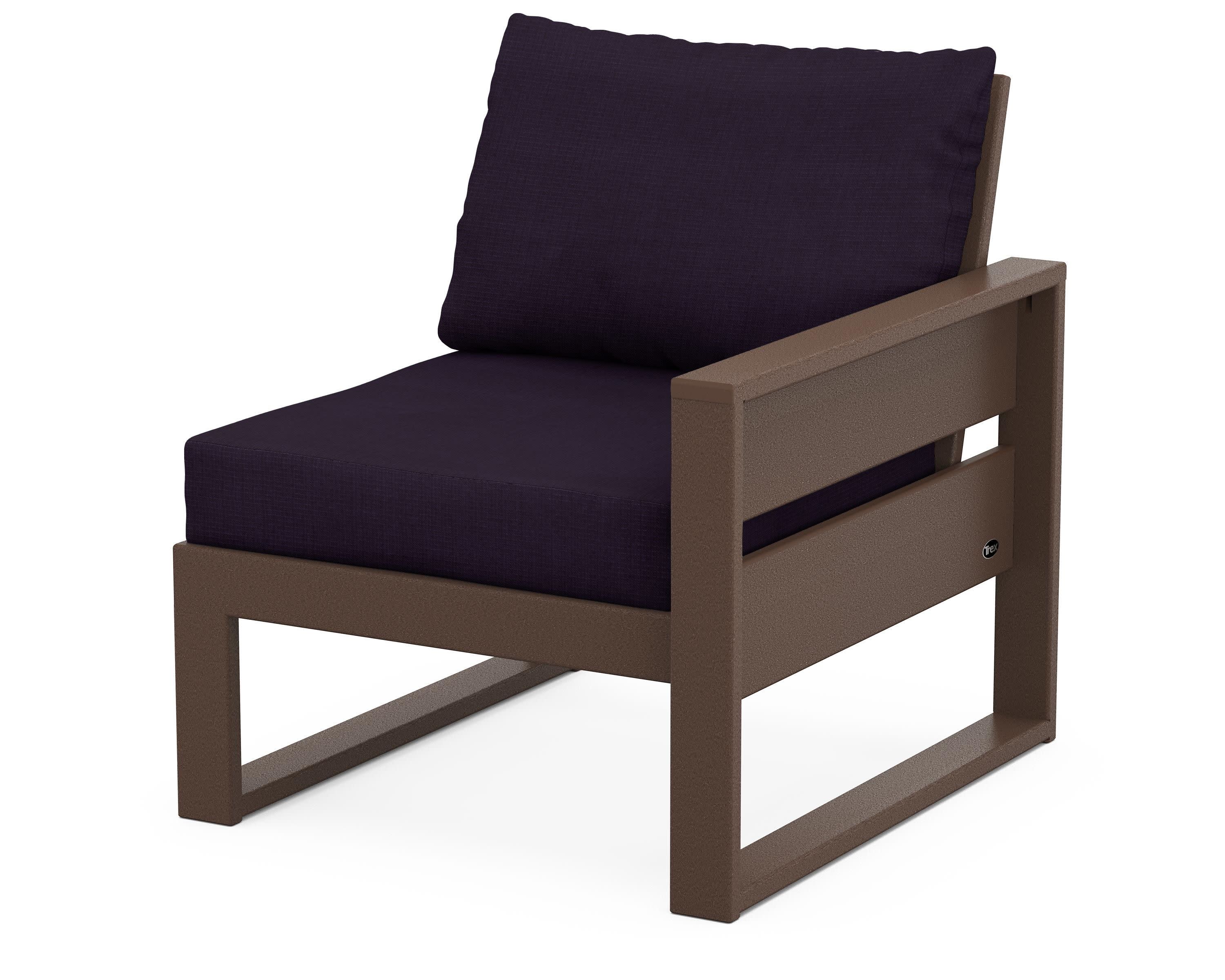 Eastport Modular Right Arm Chair in Vintage Lantern / Navy Linen