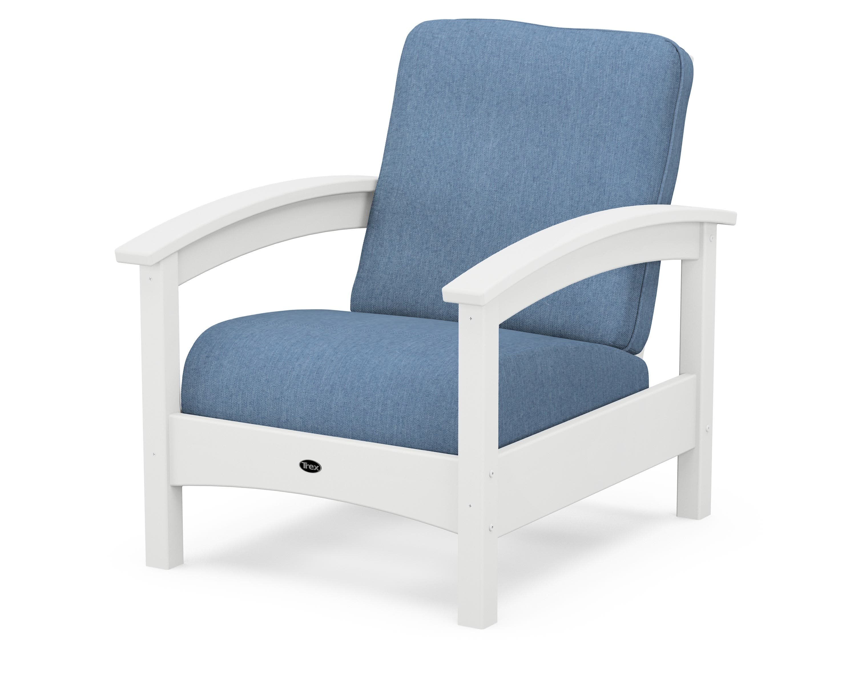 Rockport Club Chair in Classic White / Sky Blue