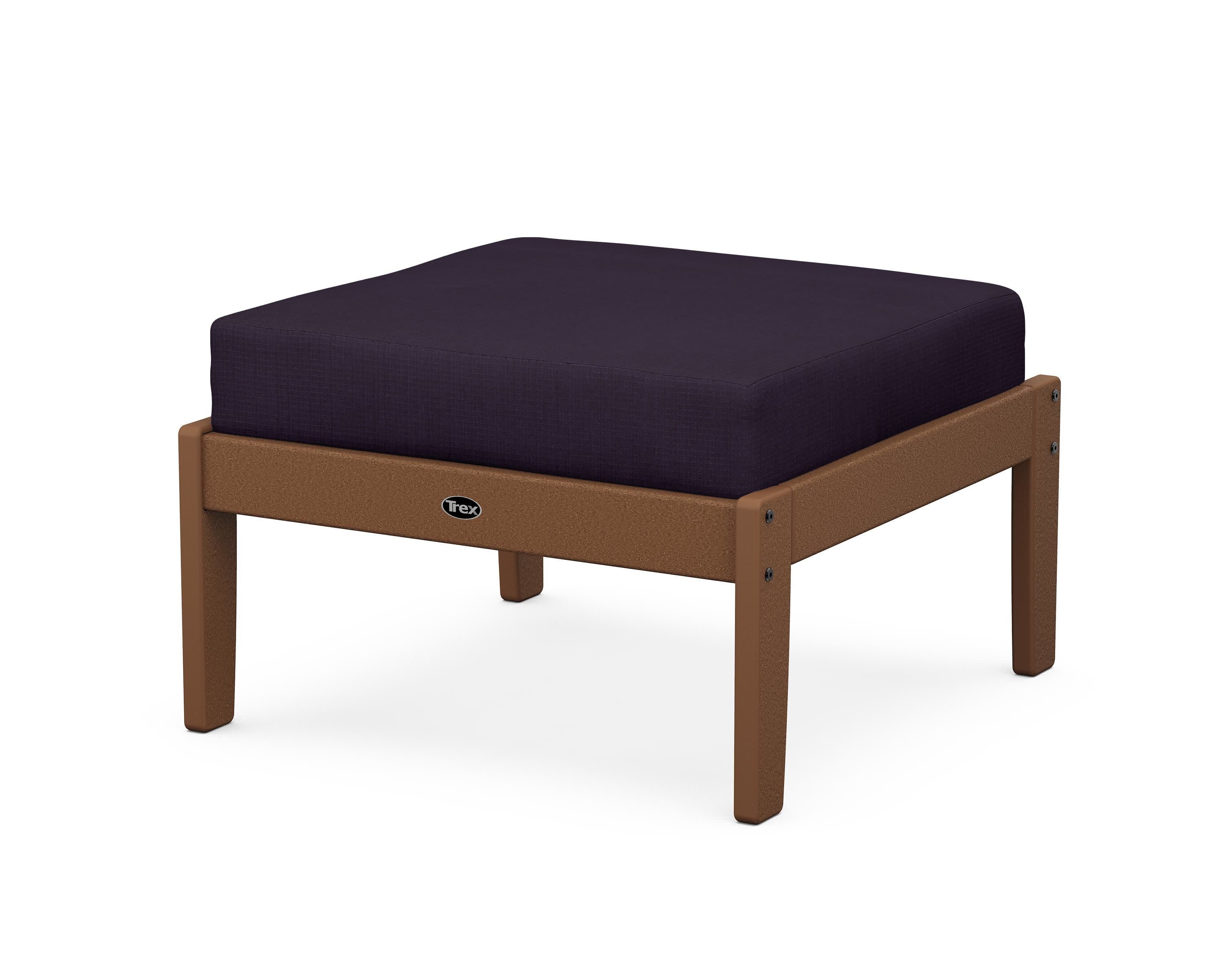 Yacht Club Deep Seating Ottoman in Tree House / Navy Linen