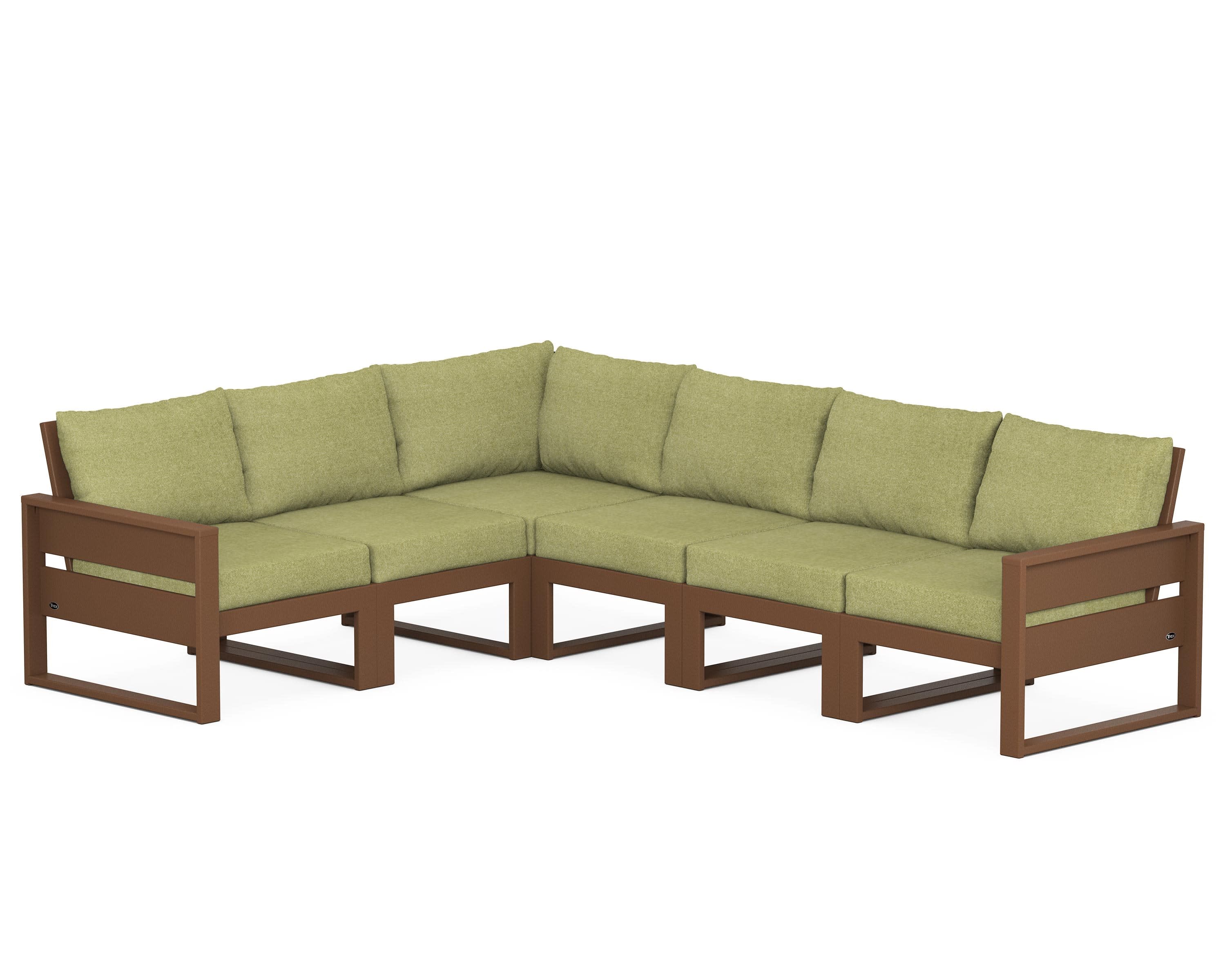 Eastport 6-Piece Sectional in Tree House / Chartreuse Boucle