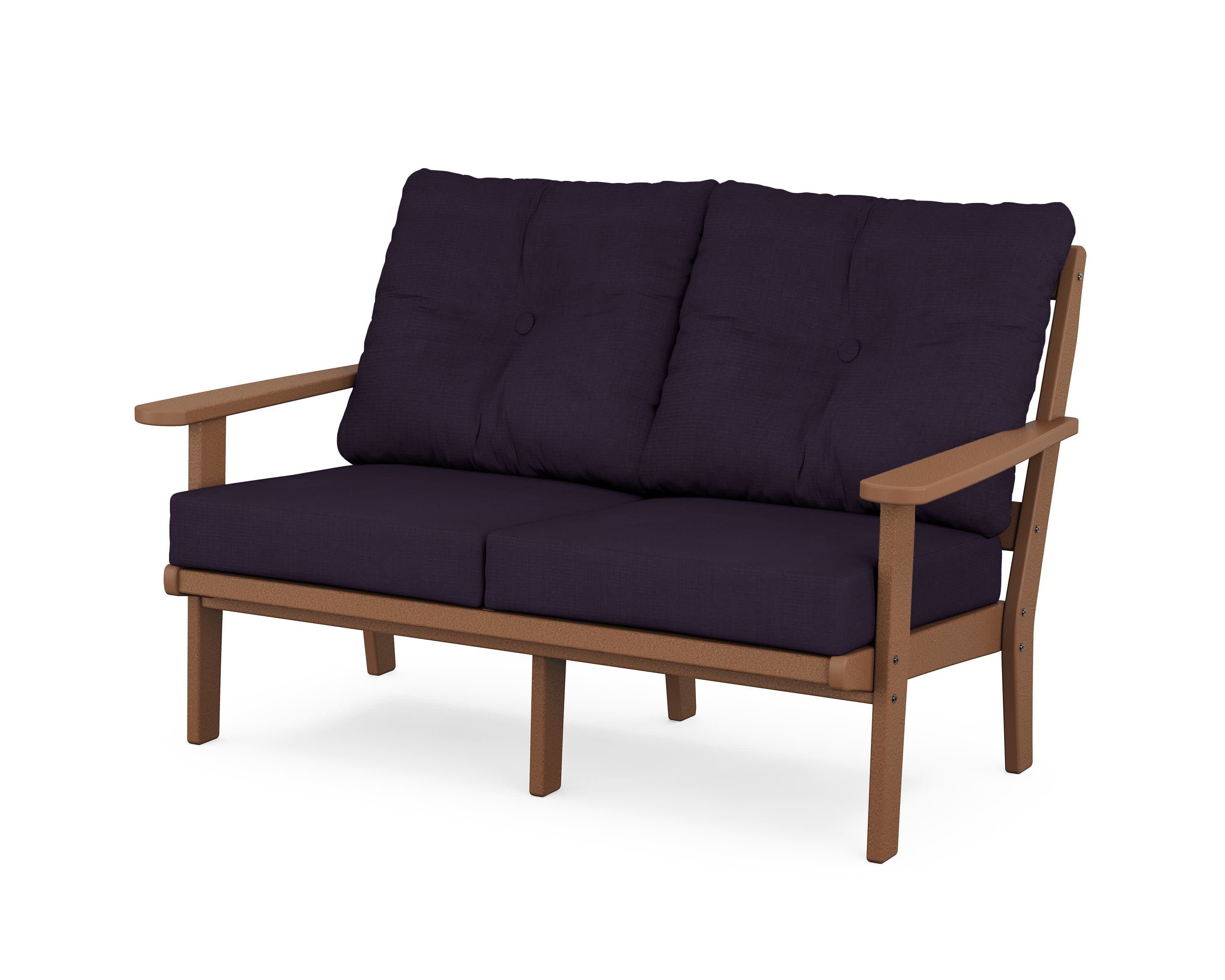 Cape Cod Deep Seating Loveseat in Tree House / Navy Linen
