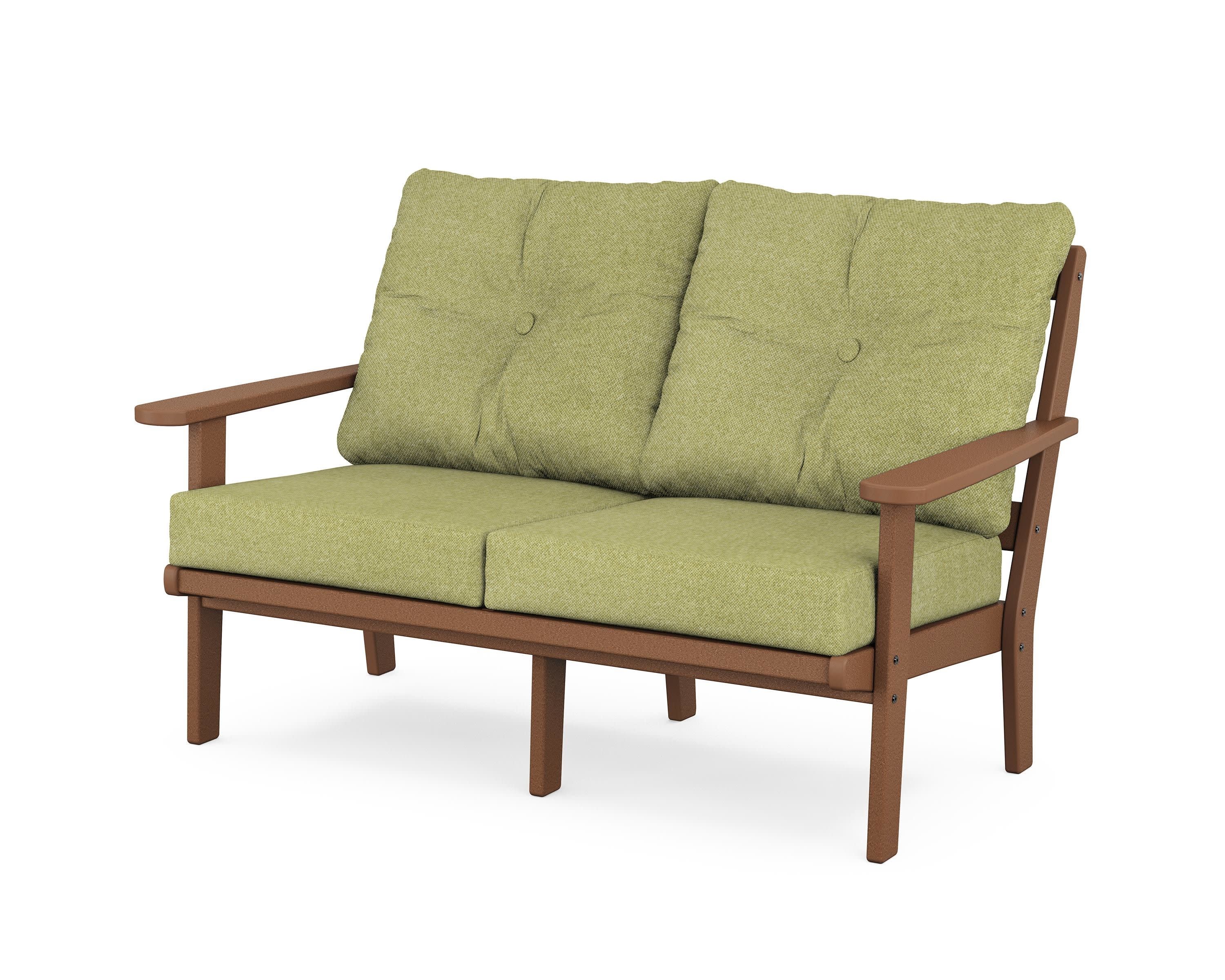 Cape Cod Deep Seating Loveseat in Tree House / Chartreuse Boucle