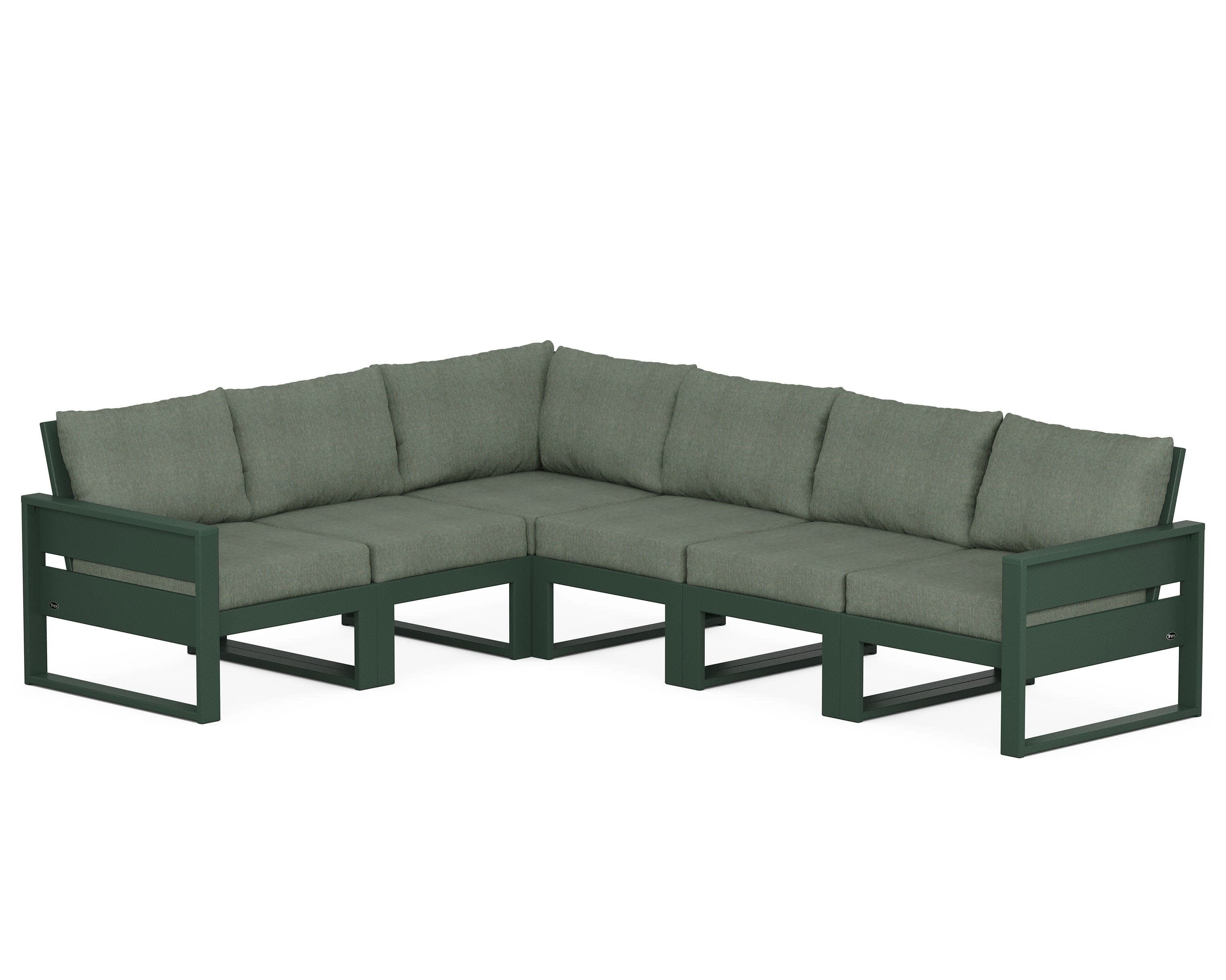 Eastport 6-Piece Sectional in Rainforest Canopy / Cast Sage