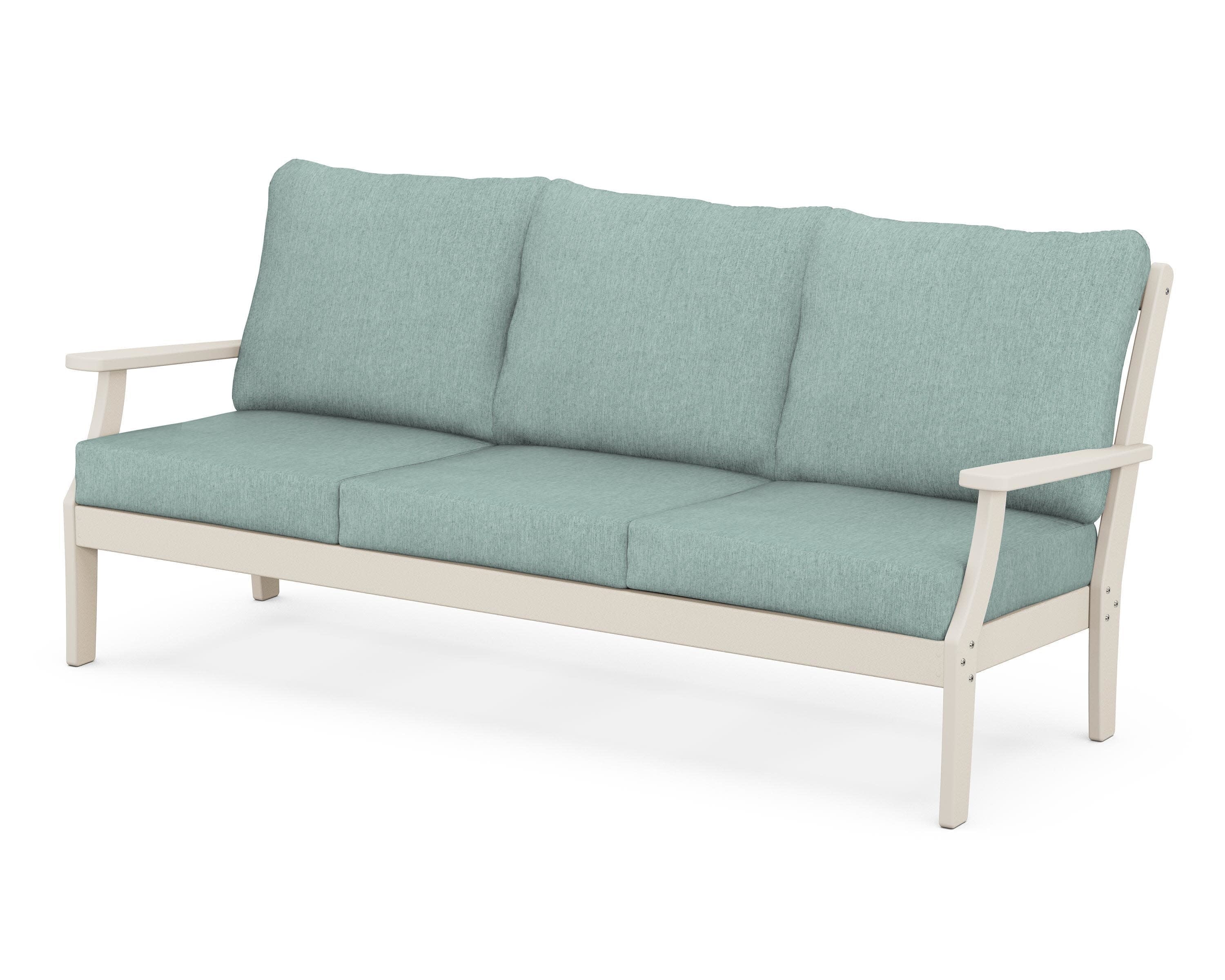 Yacht Club Deep Seating Sofa in Sand Castle / Glacier Spa