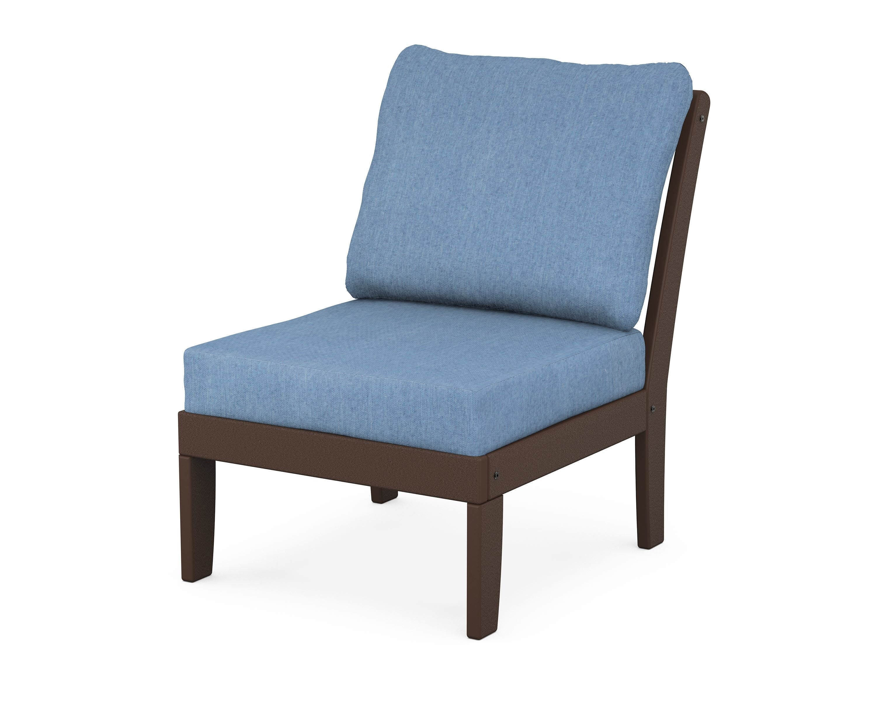 Yacht Club Modular Armless Chair in Vintage Lantern / Sky Blue