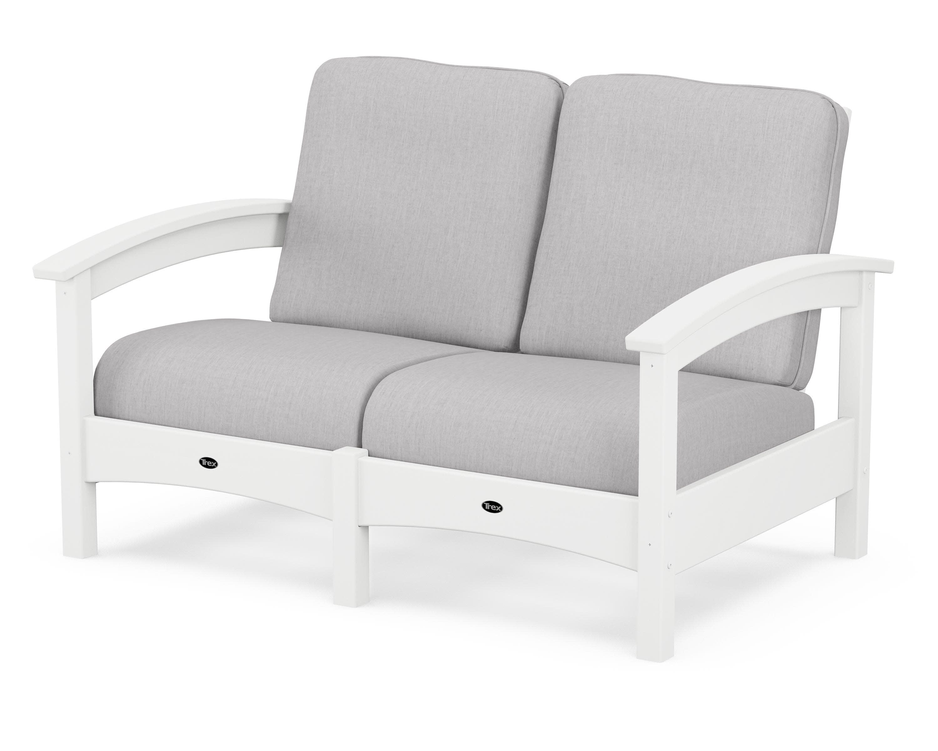 Rockport Club Loveseat in Classic White / Granite