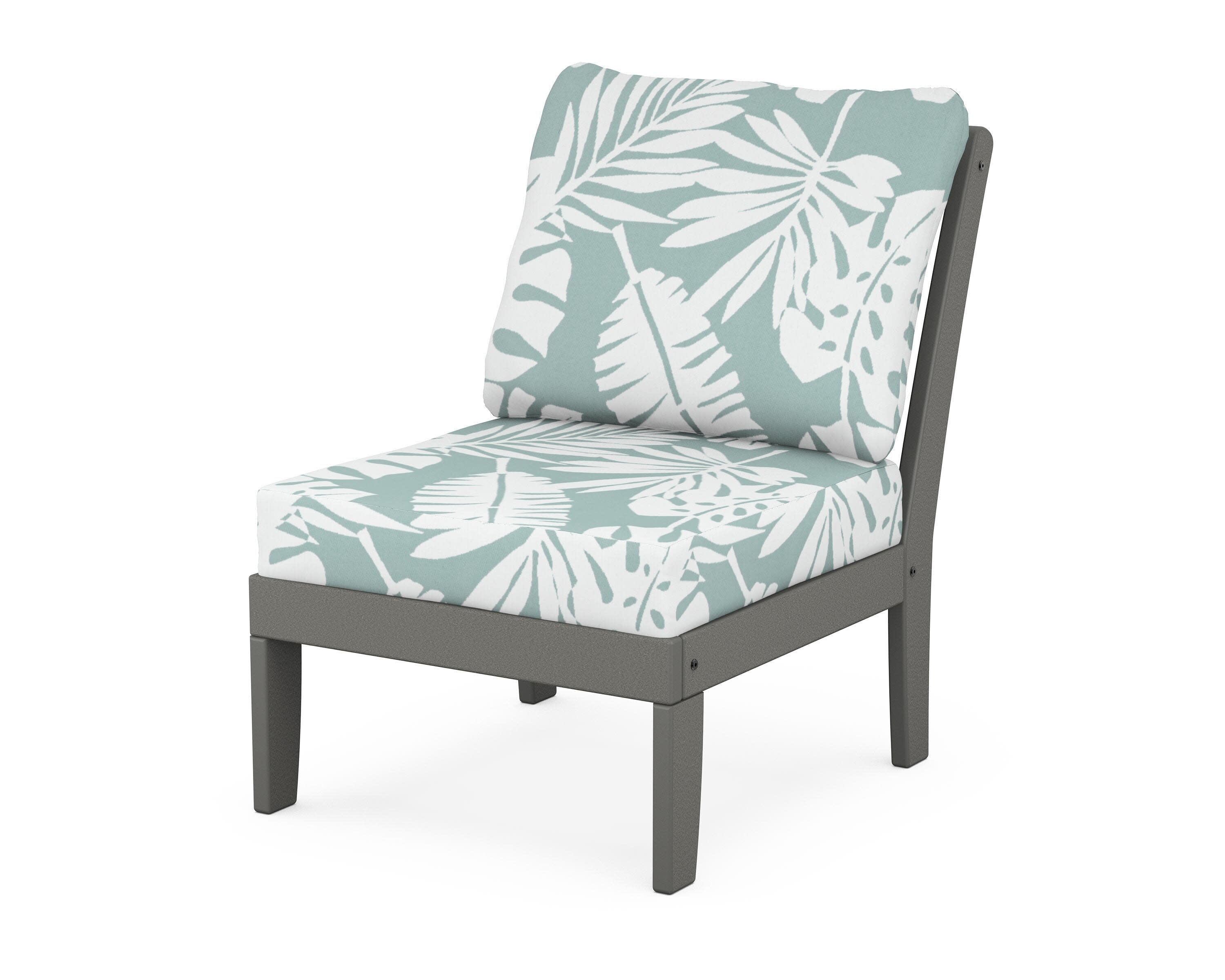 Yacht Club Modular Armless Chair in Stepping Stone / Leaf Glacier Spa