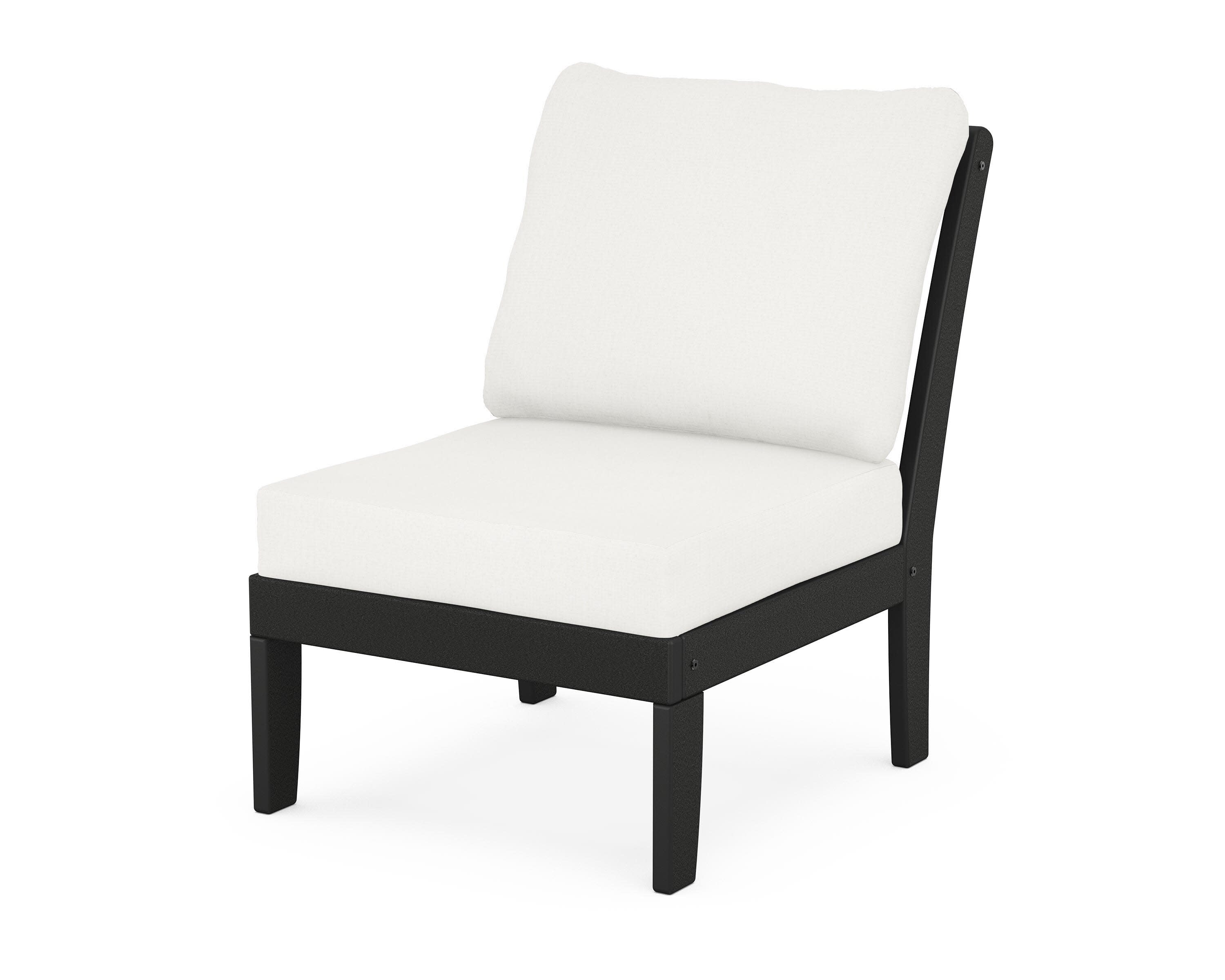 Yacht Club Modular Armless Chair in Charcoal Black / Natural Linen