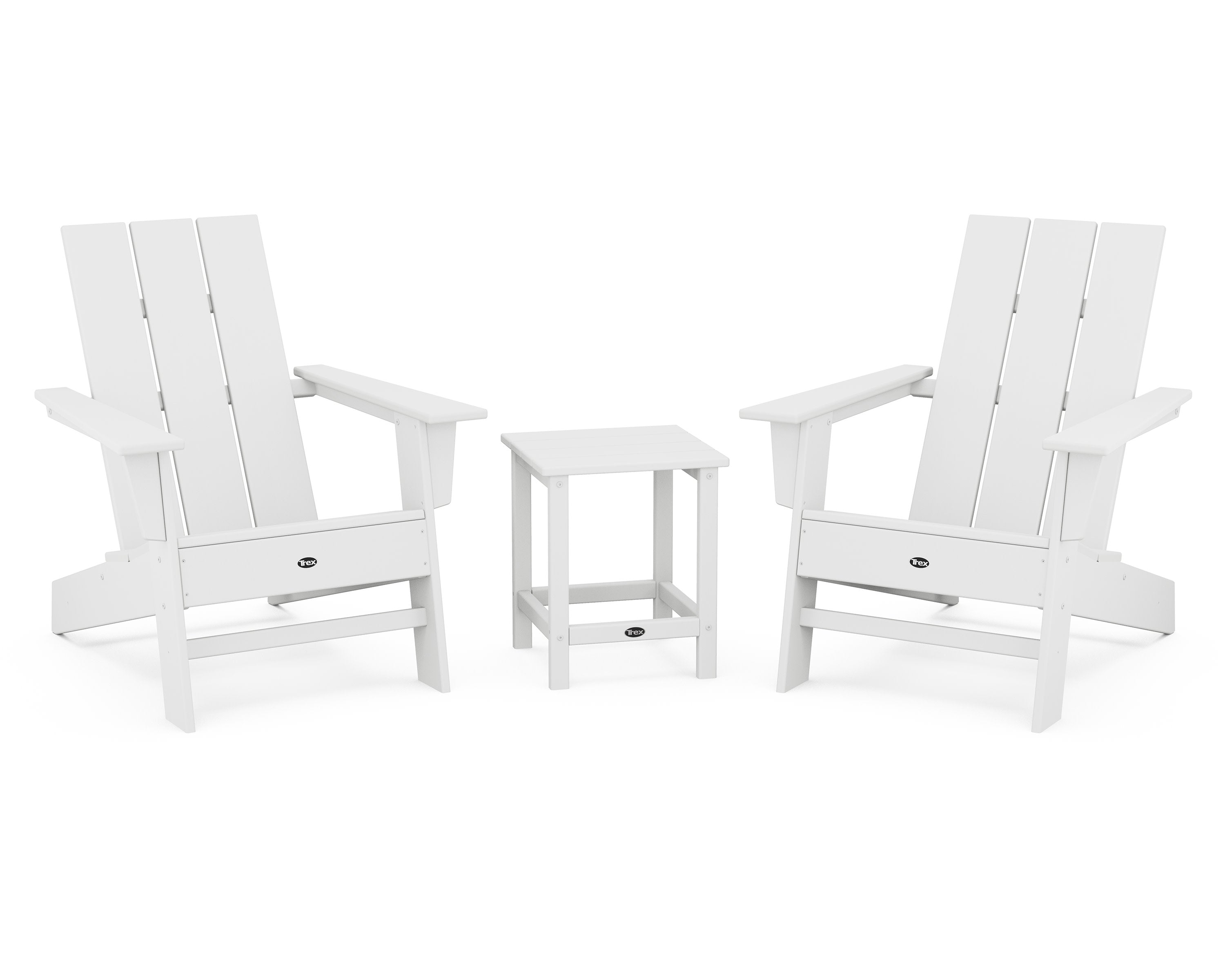 Eastport 3-Piece Modern Adirondack Set in Classic White
