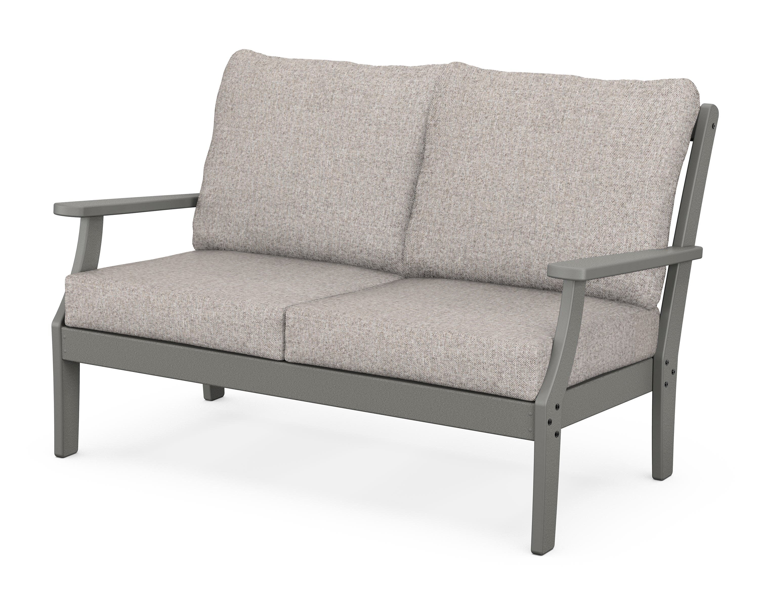 Yacht Club Deep Seating Loveseat in Stepping Stone / Weathered Tweed