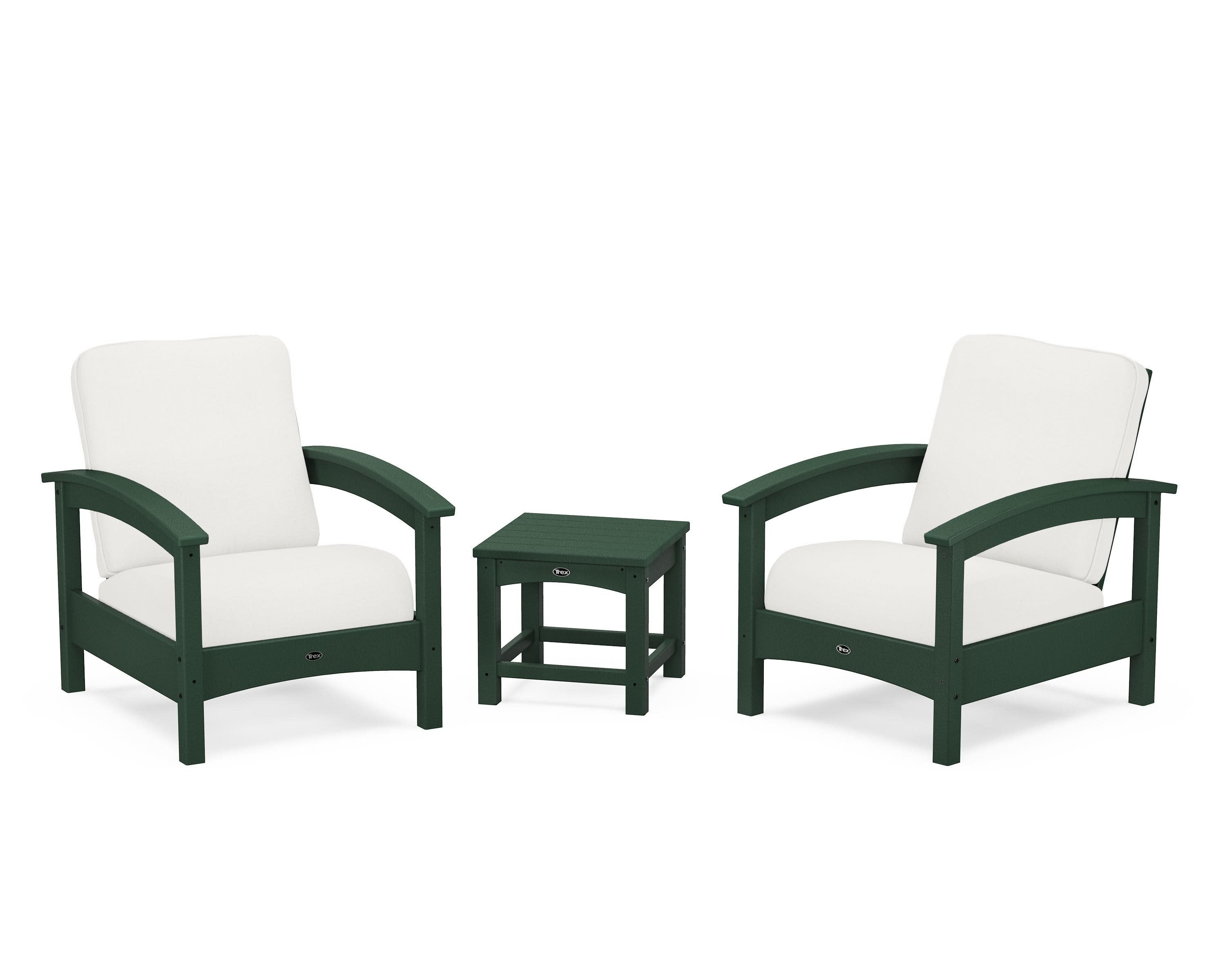 Rockport Club 3-Piece Deep Seating Conversation Set in Rainforest Canopy / Natural Linen