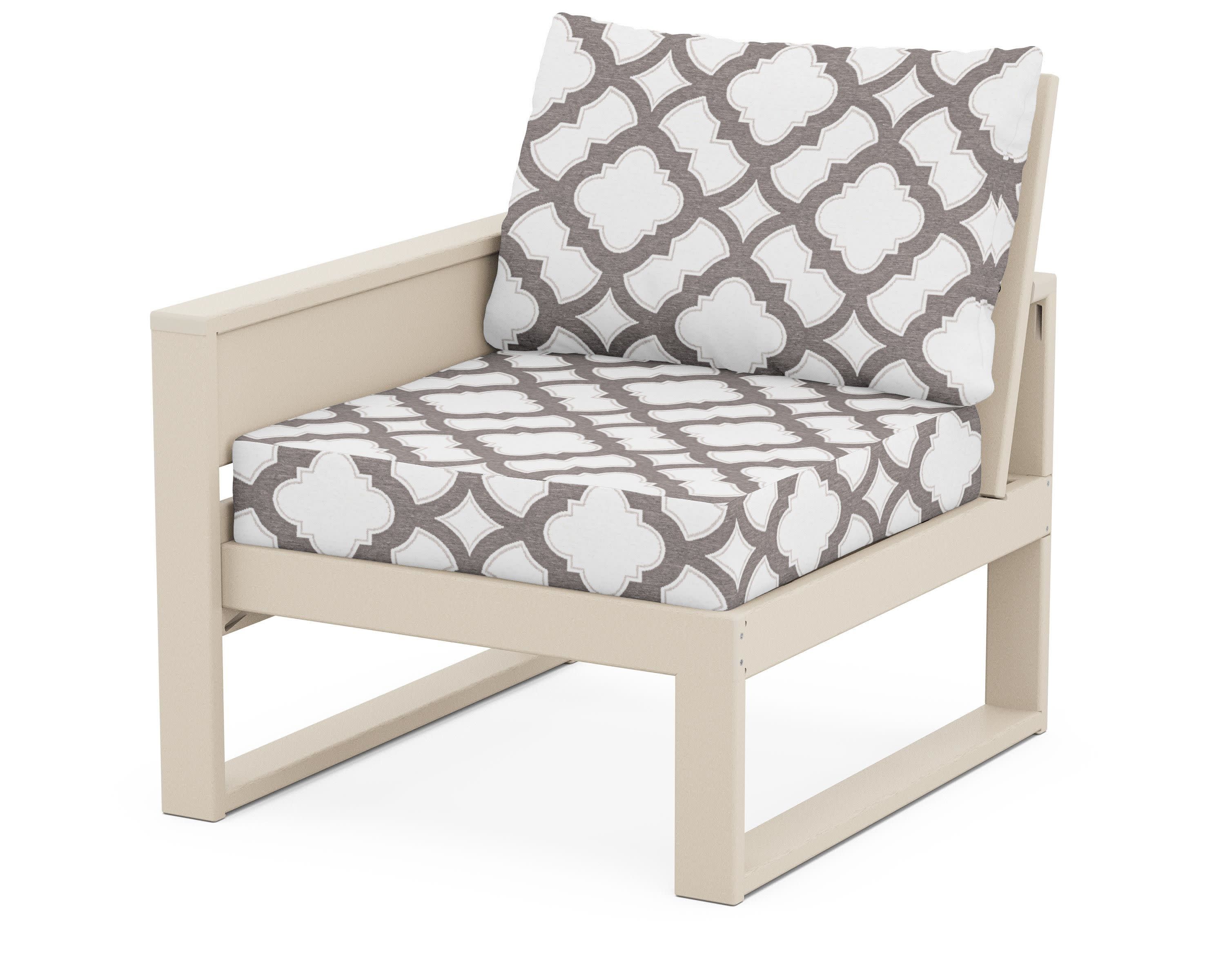 Eastport Modular Left Arm Chair in Sand Castle / Trellis Grey Mist