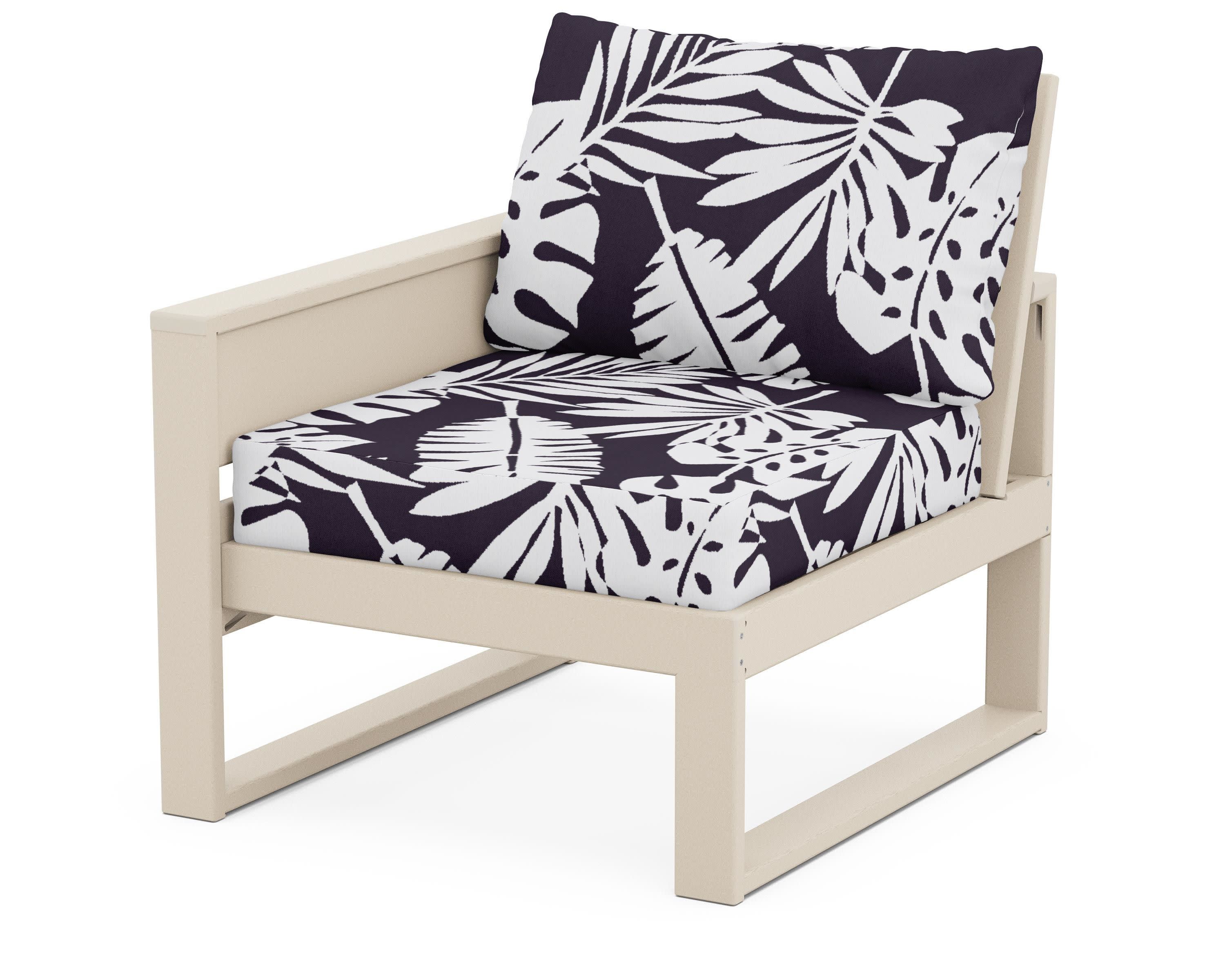 Eastport Modular Left Arm Chair in Sand Castle / Leaf Navy