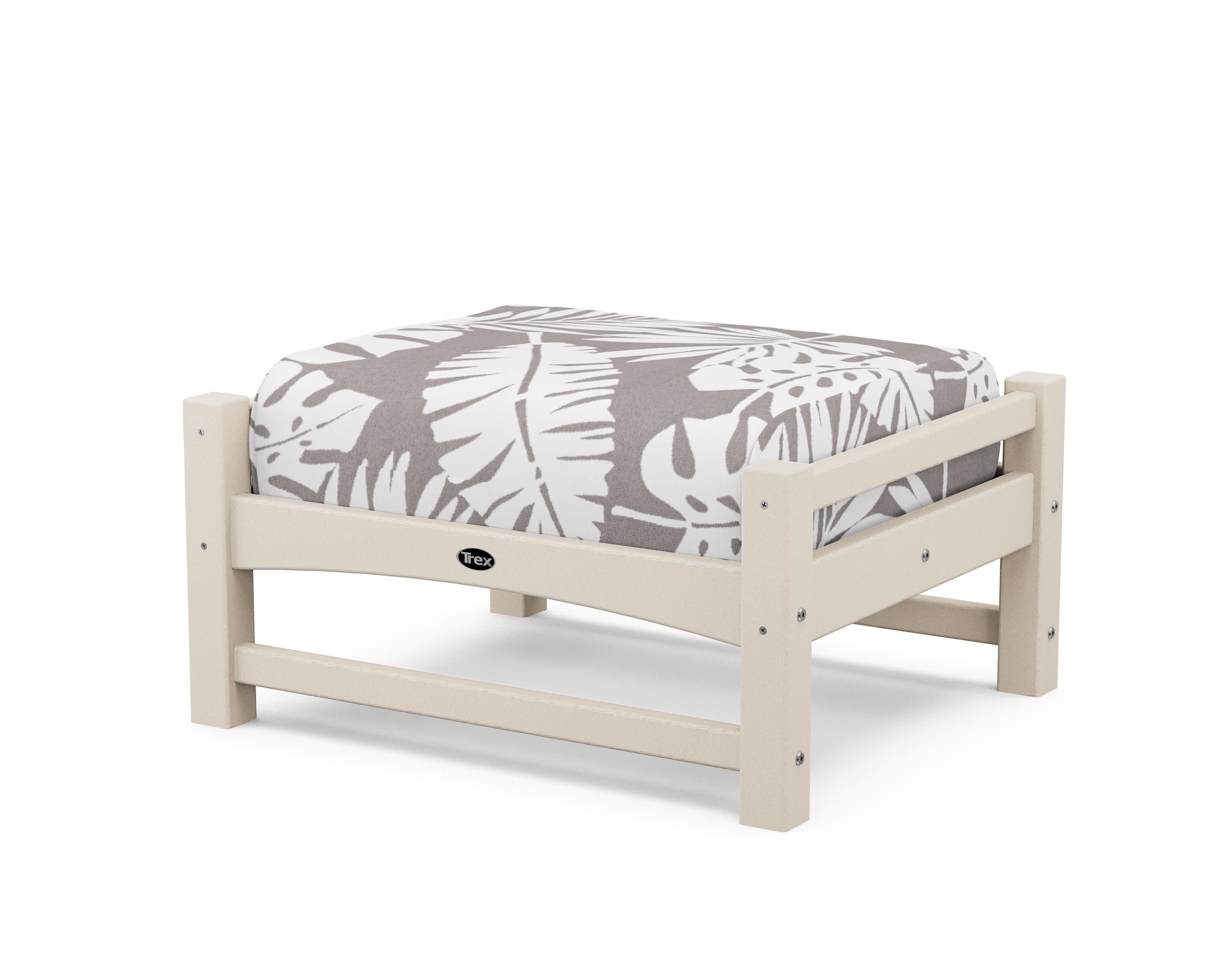 Rockport Club Ottoman in Sand Castle / Leaf Grey Mist