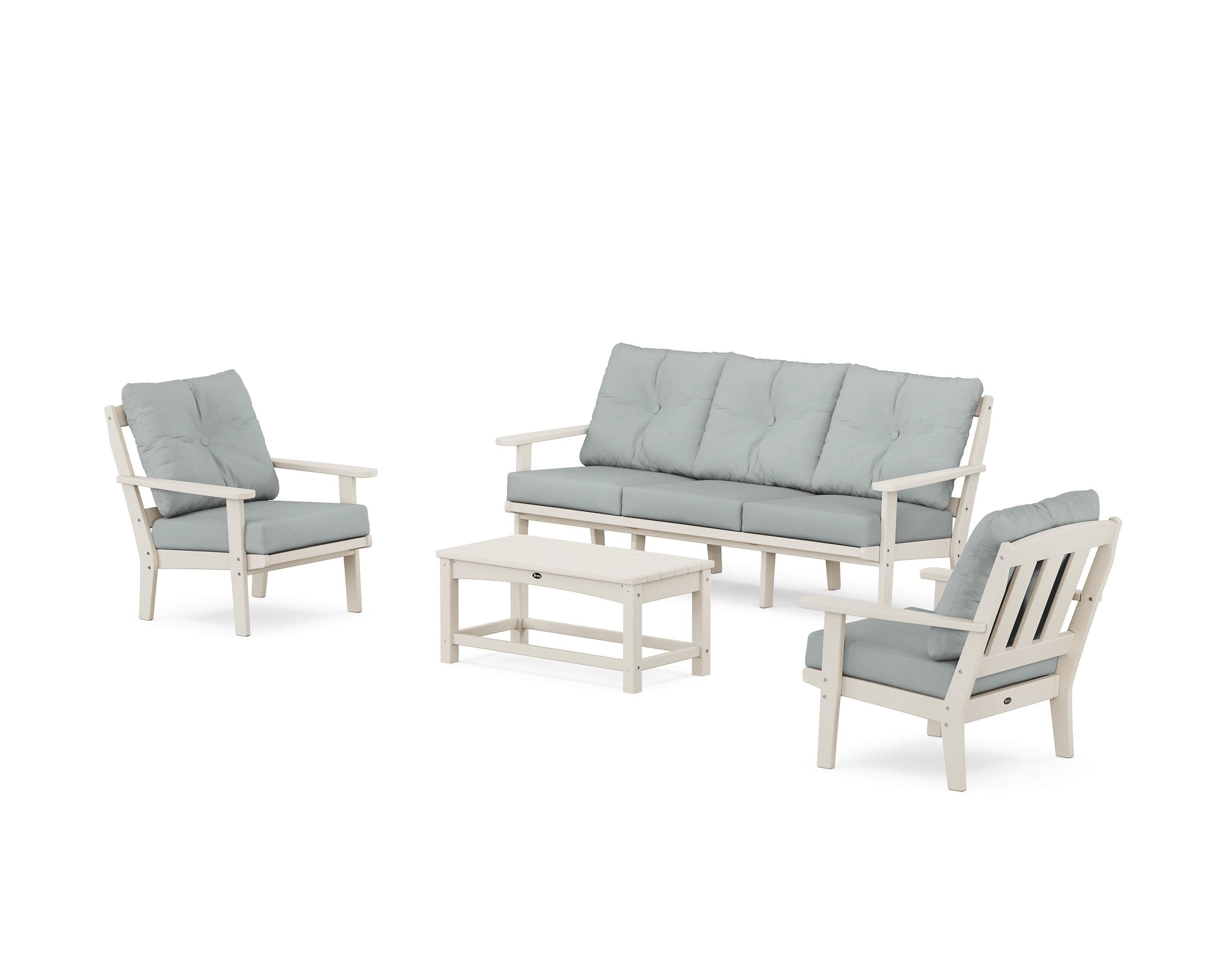 Cape Cod 4-Piece Deep Seating Set with Sofa in Sand Castle / Spa