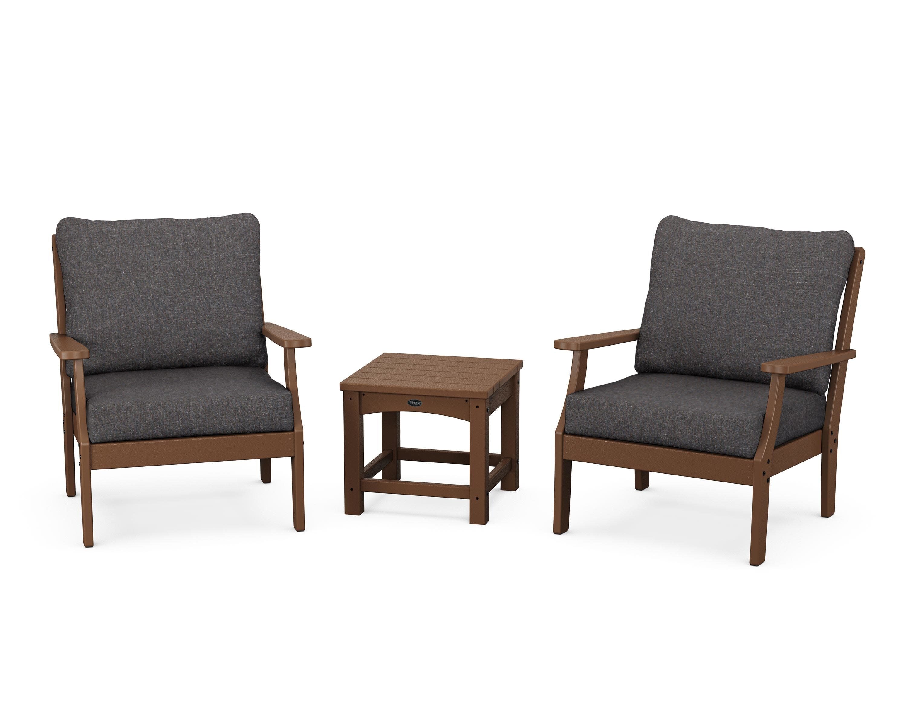 Yacht Club 3-Piece Deep Seating Set in Tree House / Ash Charcoal