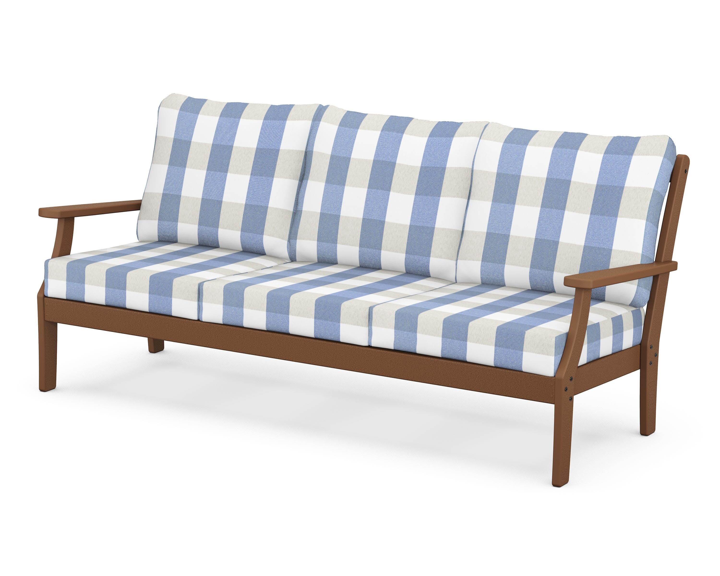 Yacht Club Deep Seating Sofa in Tree House / Buffalo Plaid Sky Blue