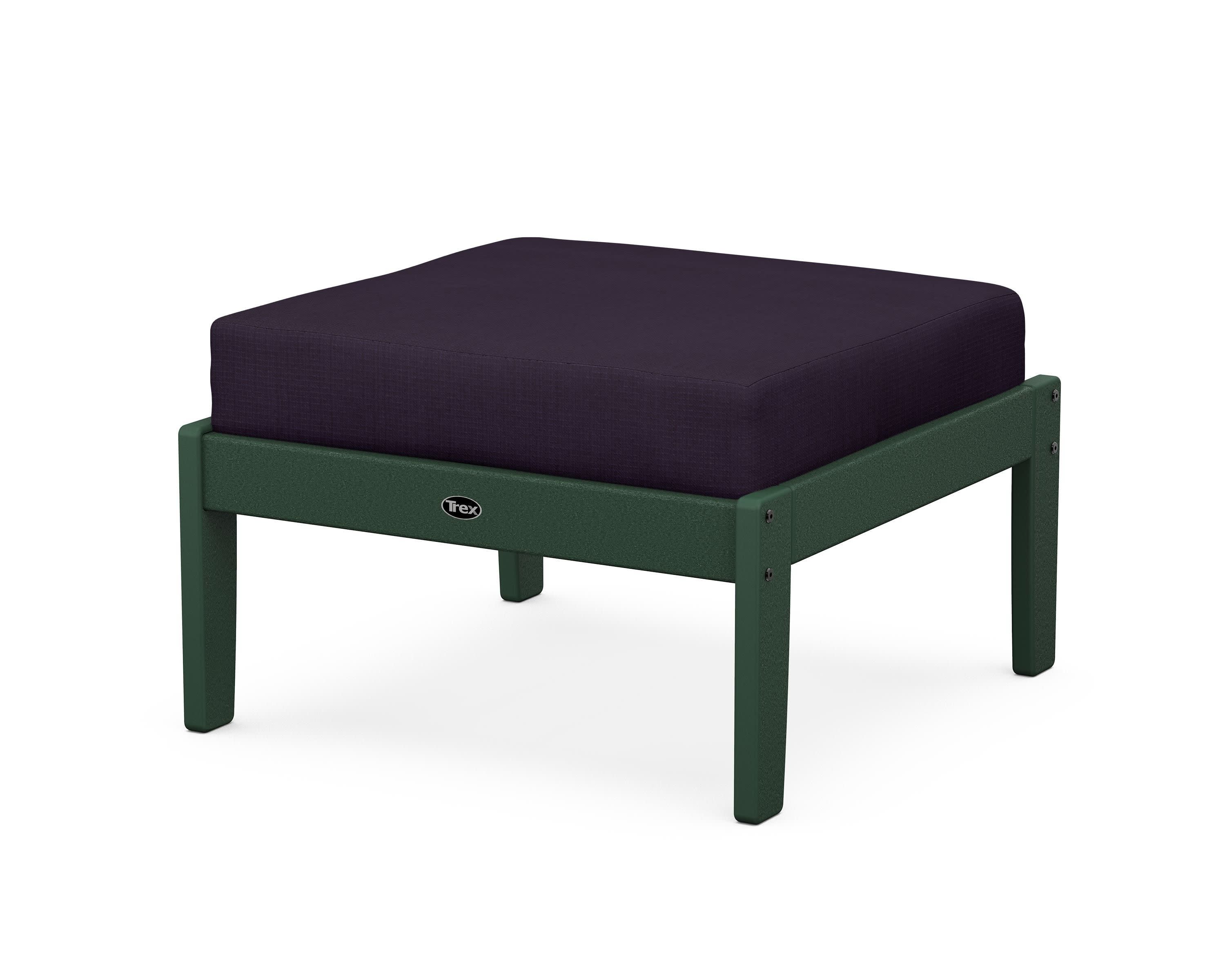 Yacht Club Deep Seating Ottoman in Rainforest Canopy / Navy Linen