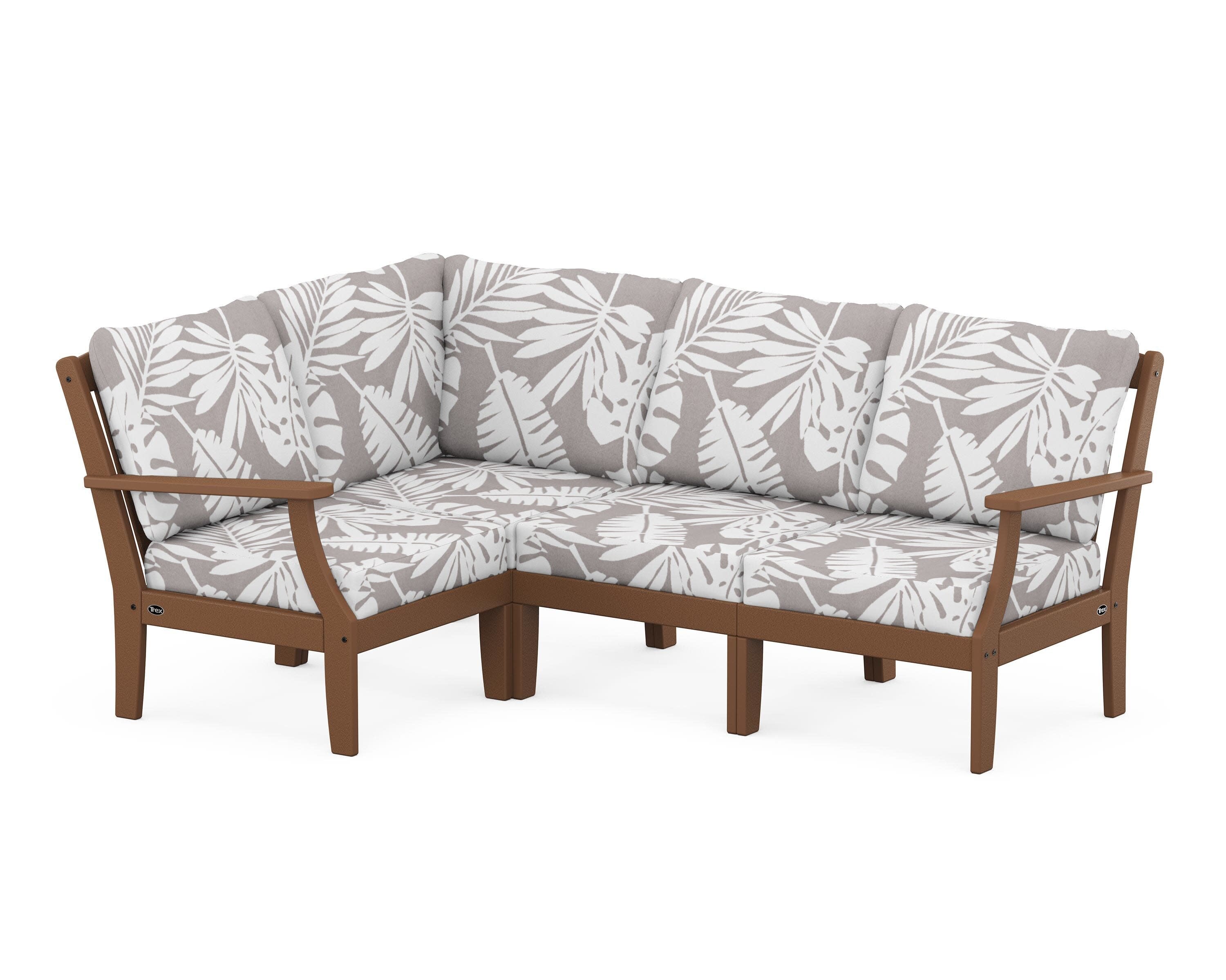 Yacht Club Modular 4-Piece Deep Seating Set in Tree House / Leaf Grey Mist