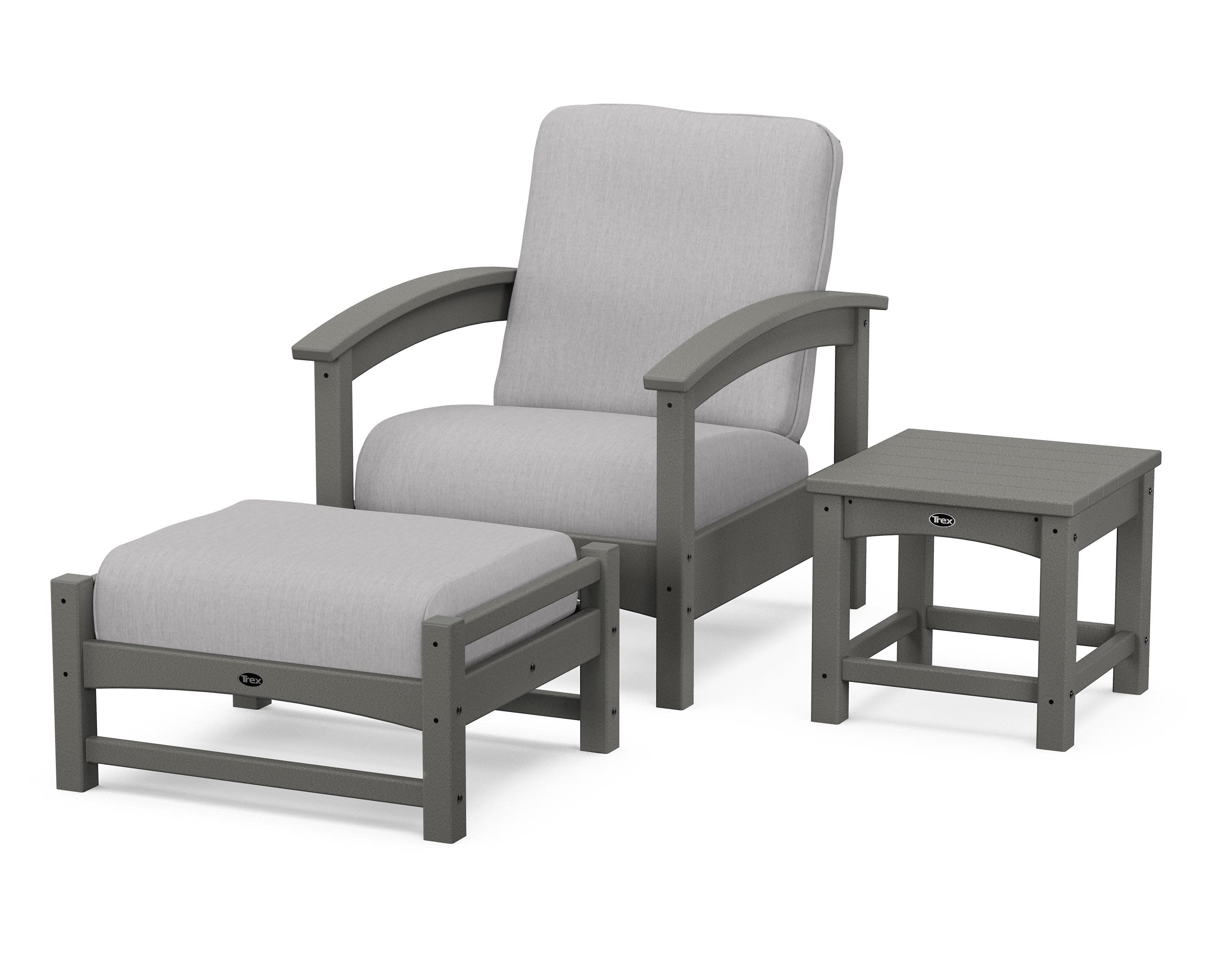 Rockport 3-Piece Deep Seating Set in Stepping Stone / Granite