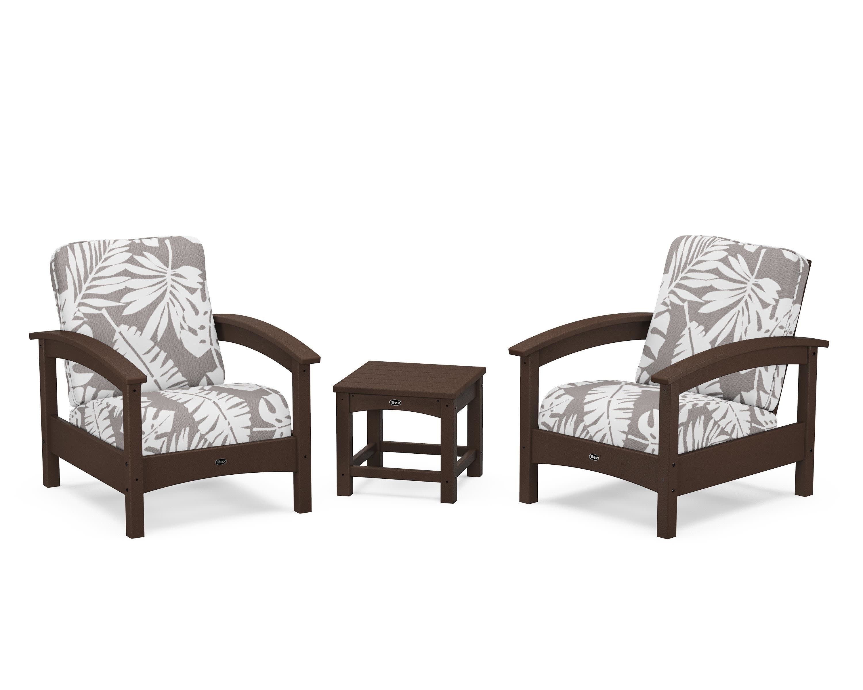 Rockport Club 3-Piece Deep Seating Conversation Set in Vintage Lantern / Leaf Grey Mist