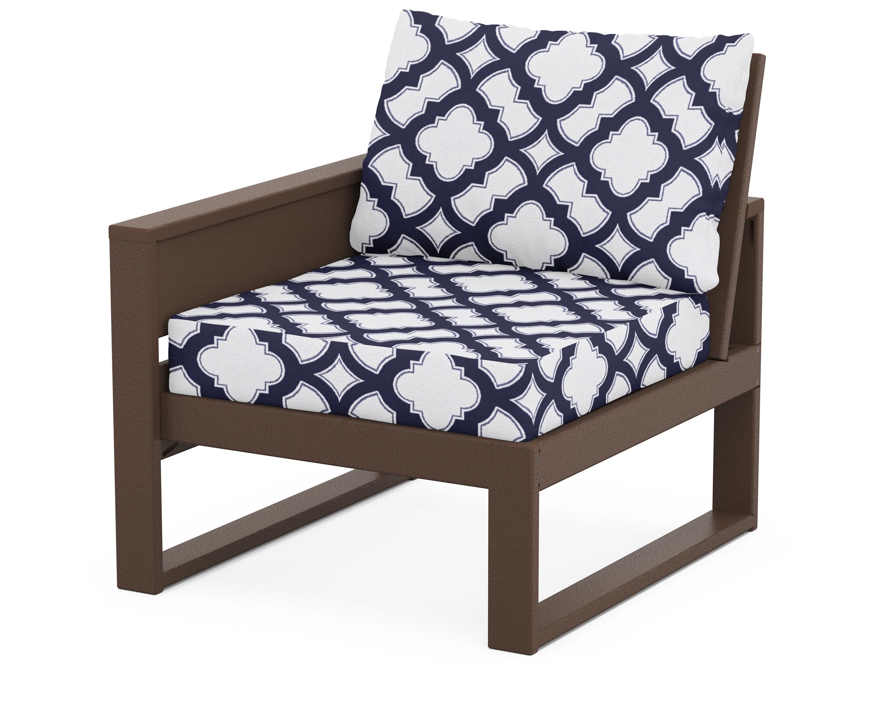Eastport Modular Left Arm Chair in Vintage Lantern / Trellis Navy
