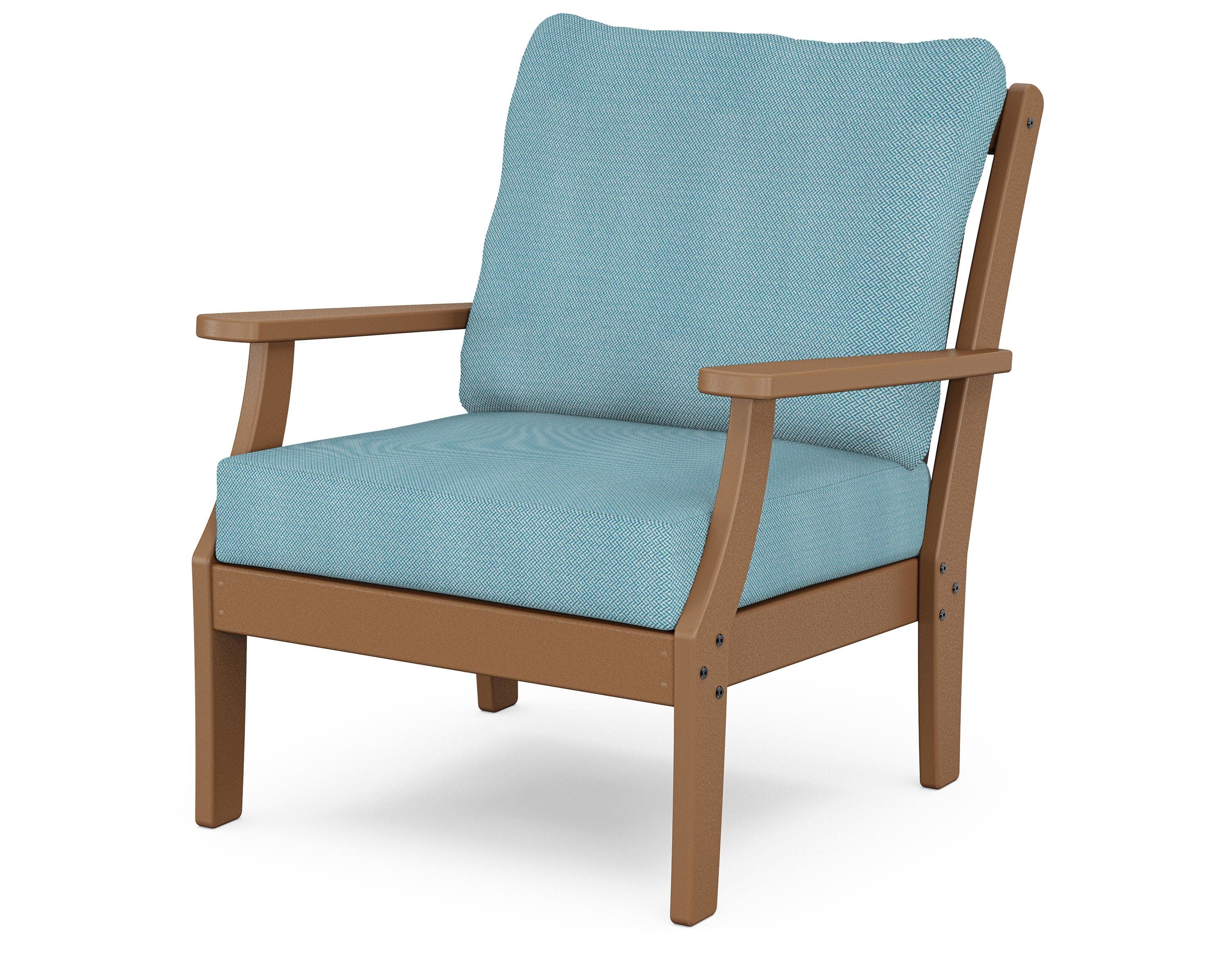 Yacht Club Deep Seating Chair in Tree House / Lattice Sky Blue