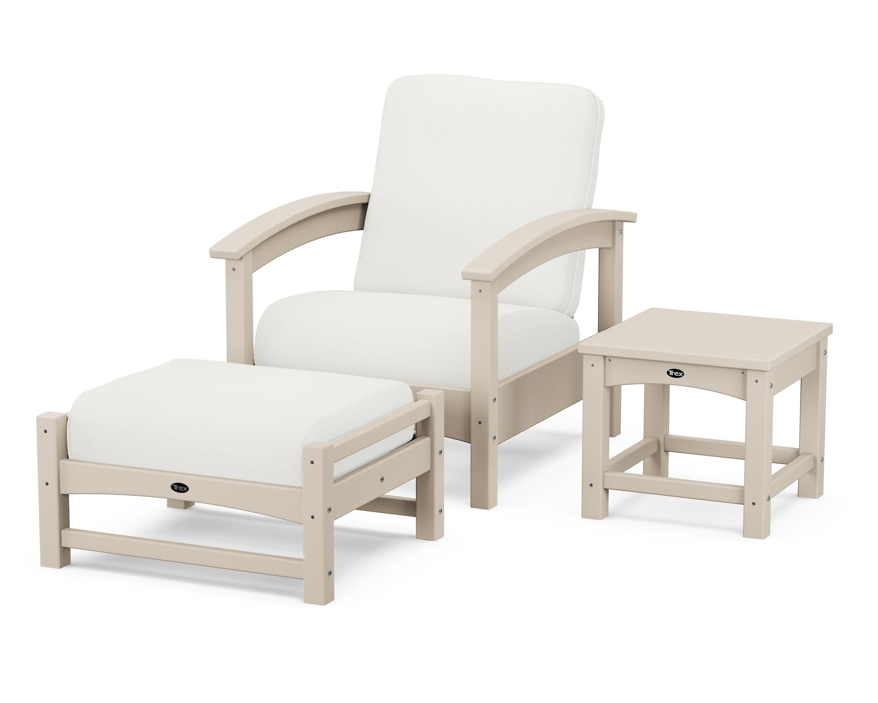 Rockport 3-Piece Deep Seating Set in Sand Castle / Natural Linen