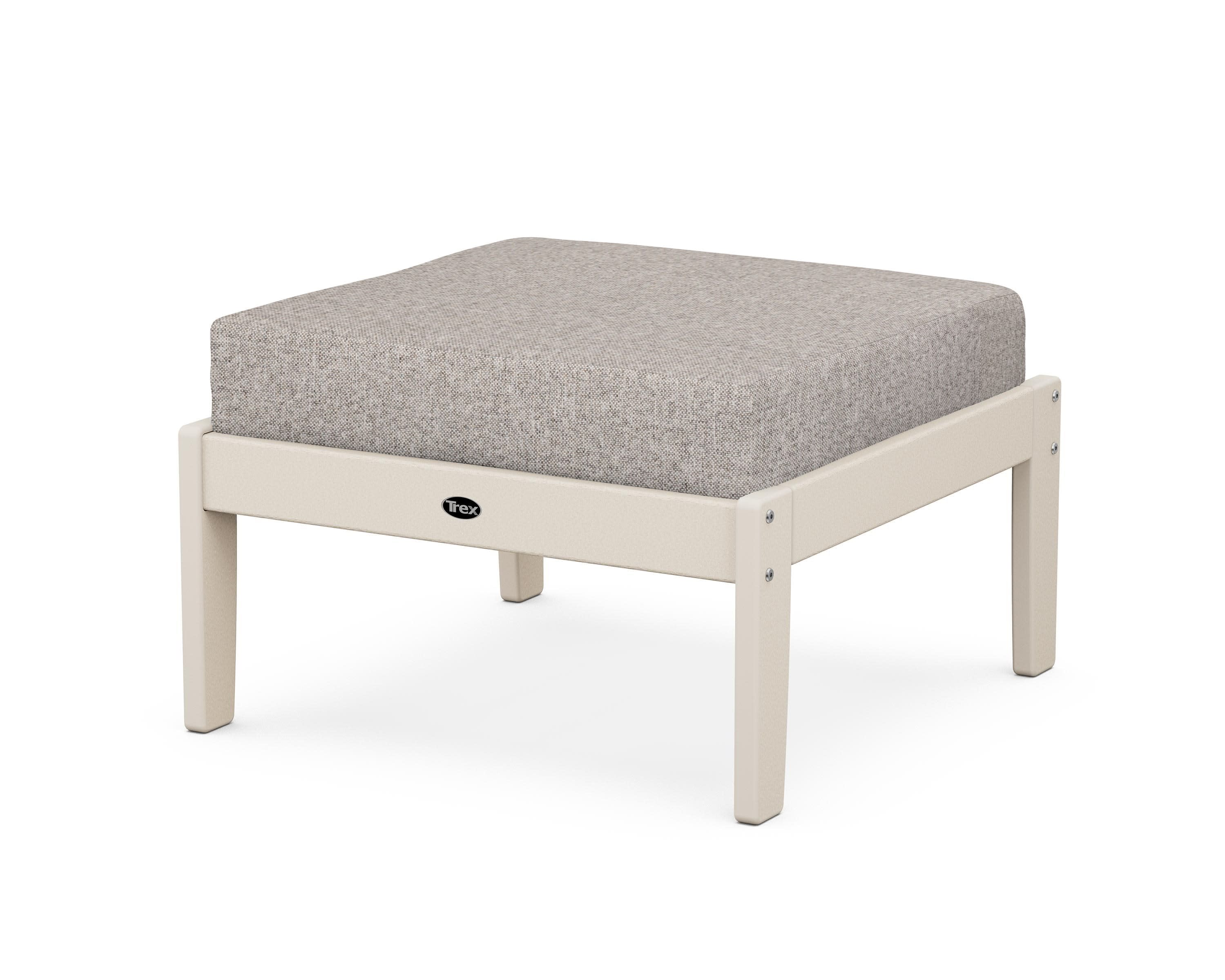 Yacht Club Deep Seating Ottoman in Sand Castle / Weathered Tweed