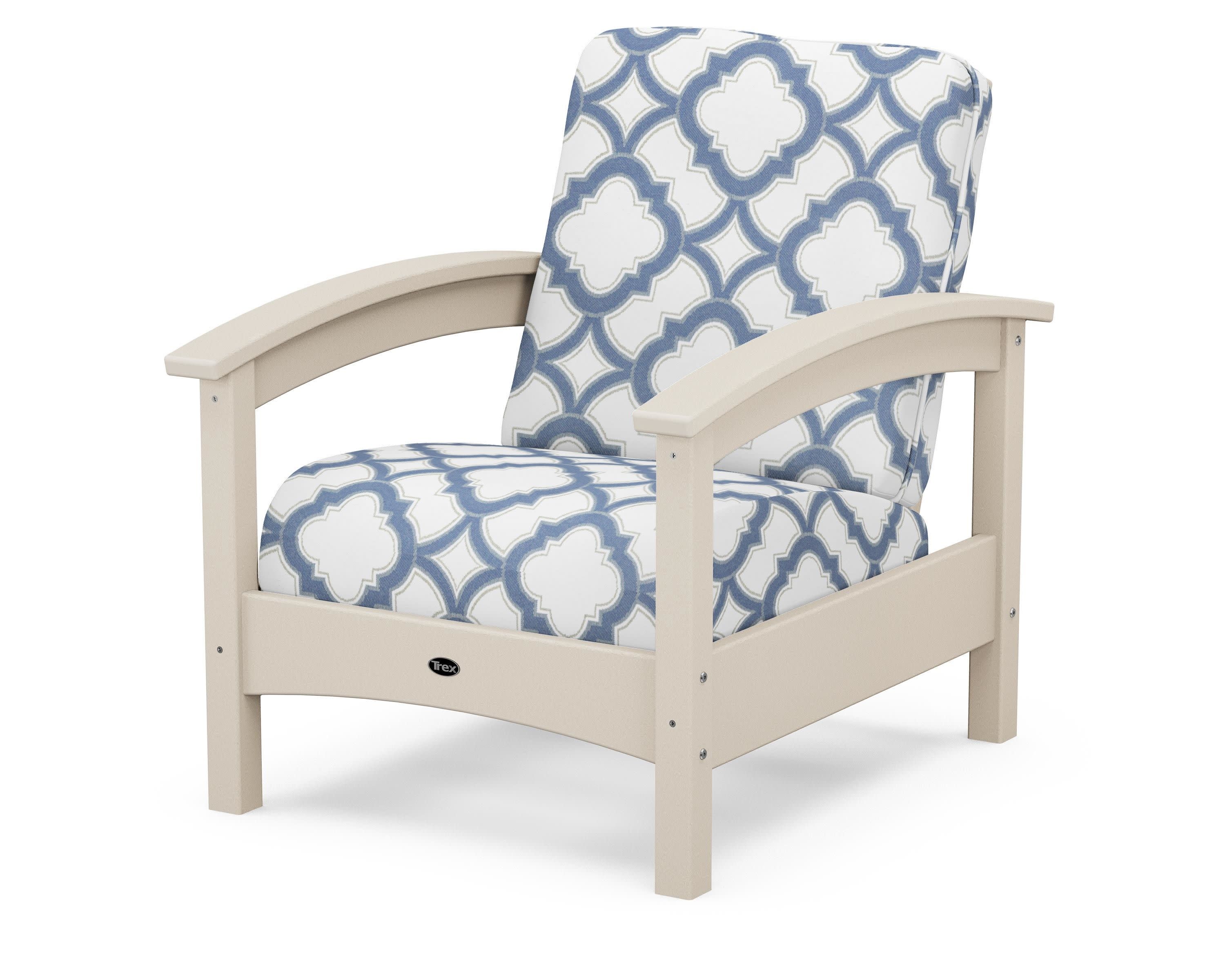 Rockport Club Chair in Sand Castle / Trellis Sky Blue