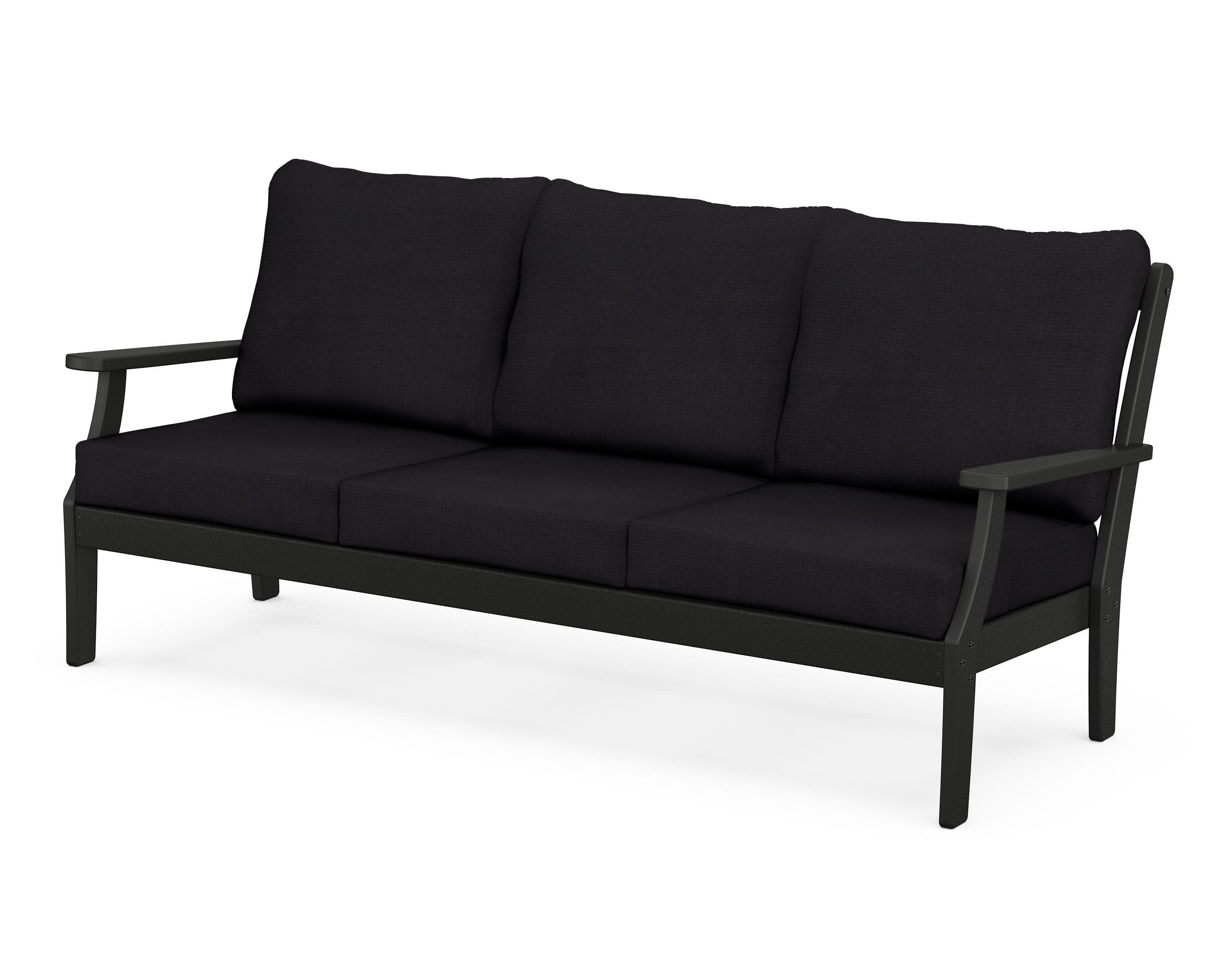 Yacht Club Deep Seating Sofa in Charcoal Black / Midnight Linen