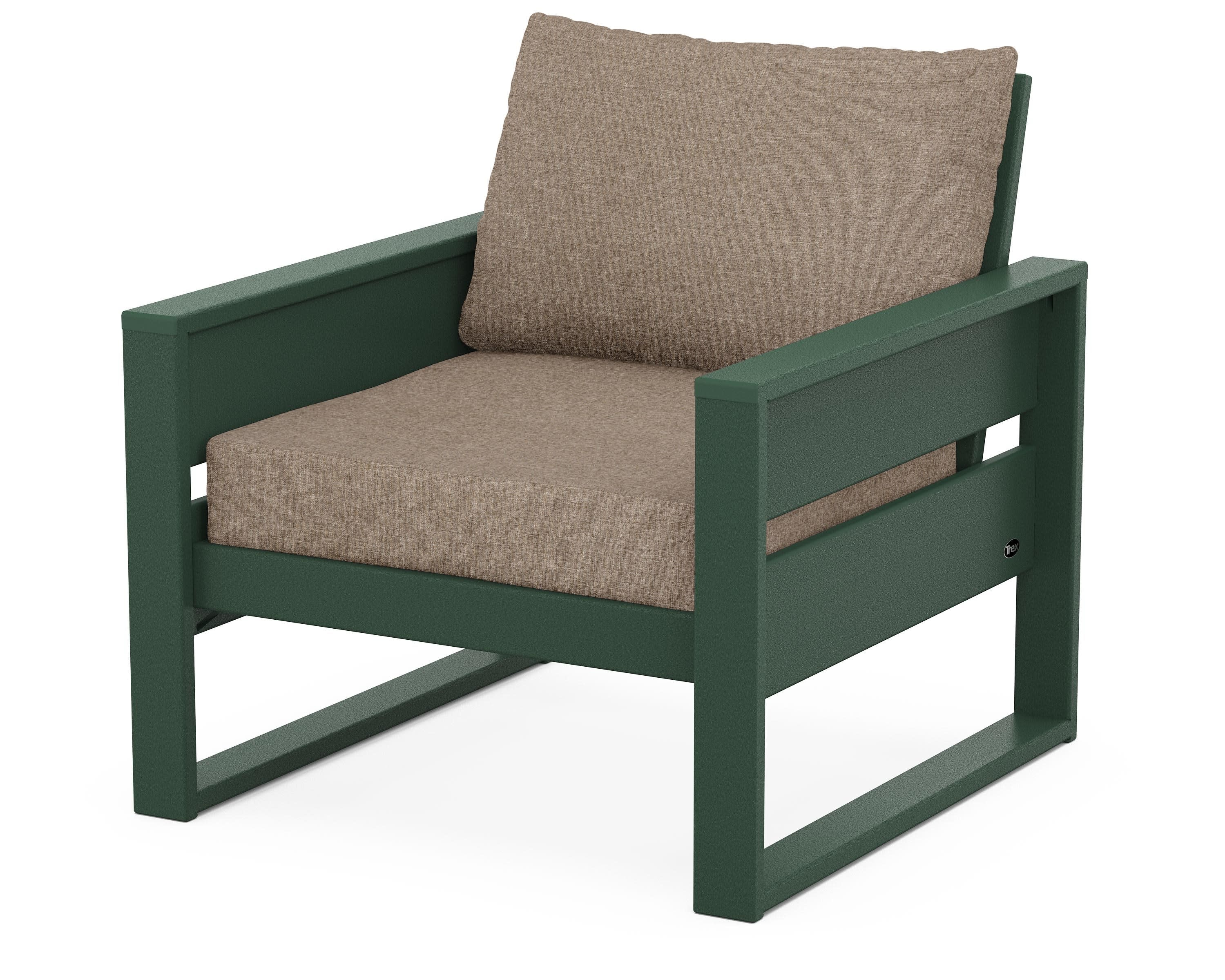 Eastport Club Chair in Rainforest Canopy / Spiced Burlap