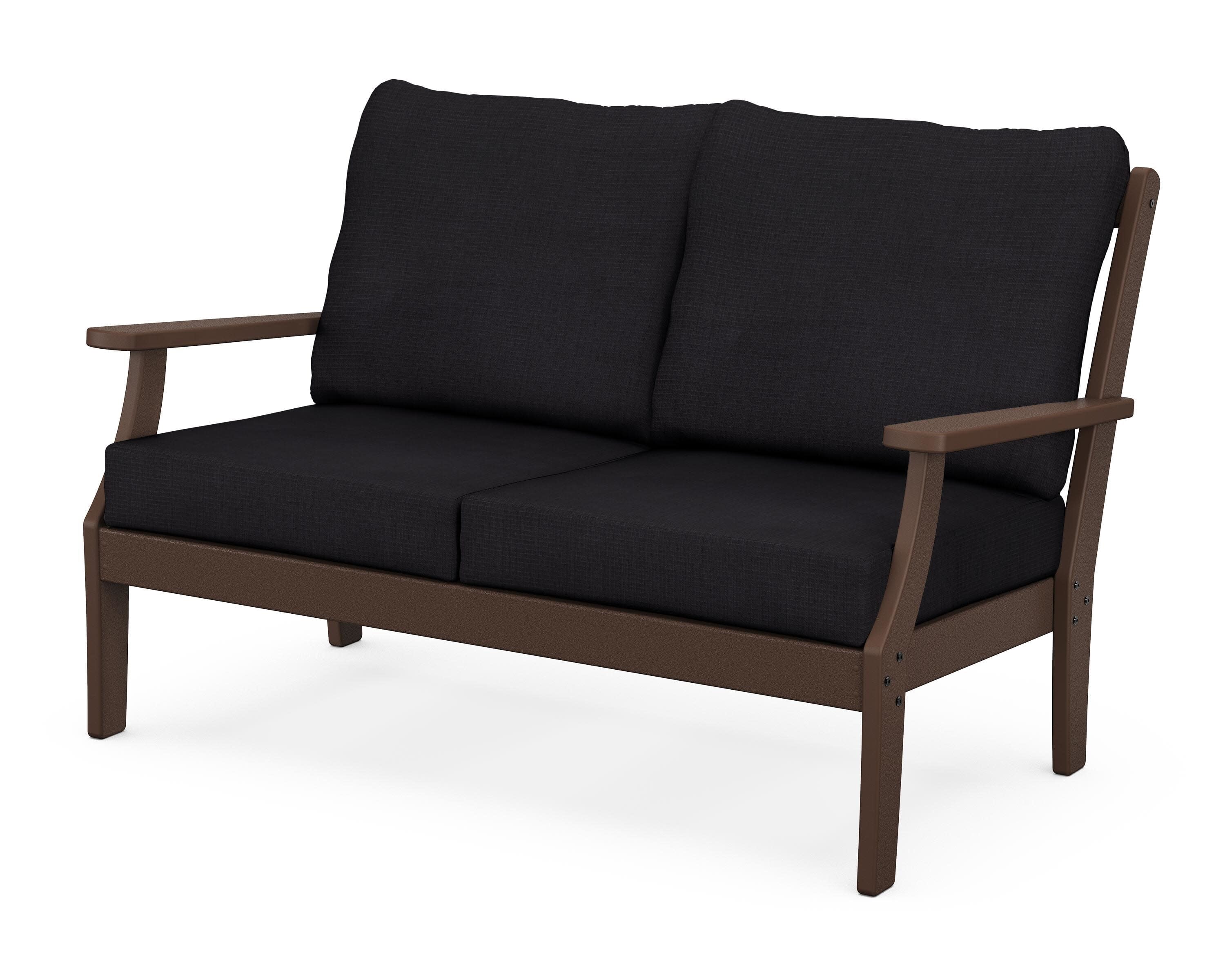 Yacht Club Deep Seating Loveseat in Vintage Lantern / Midnight Linen