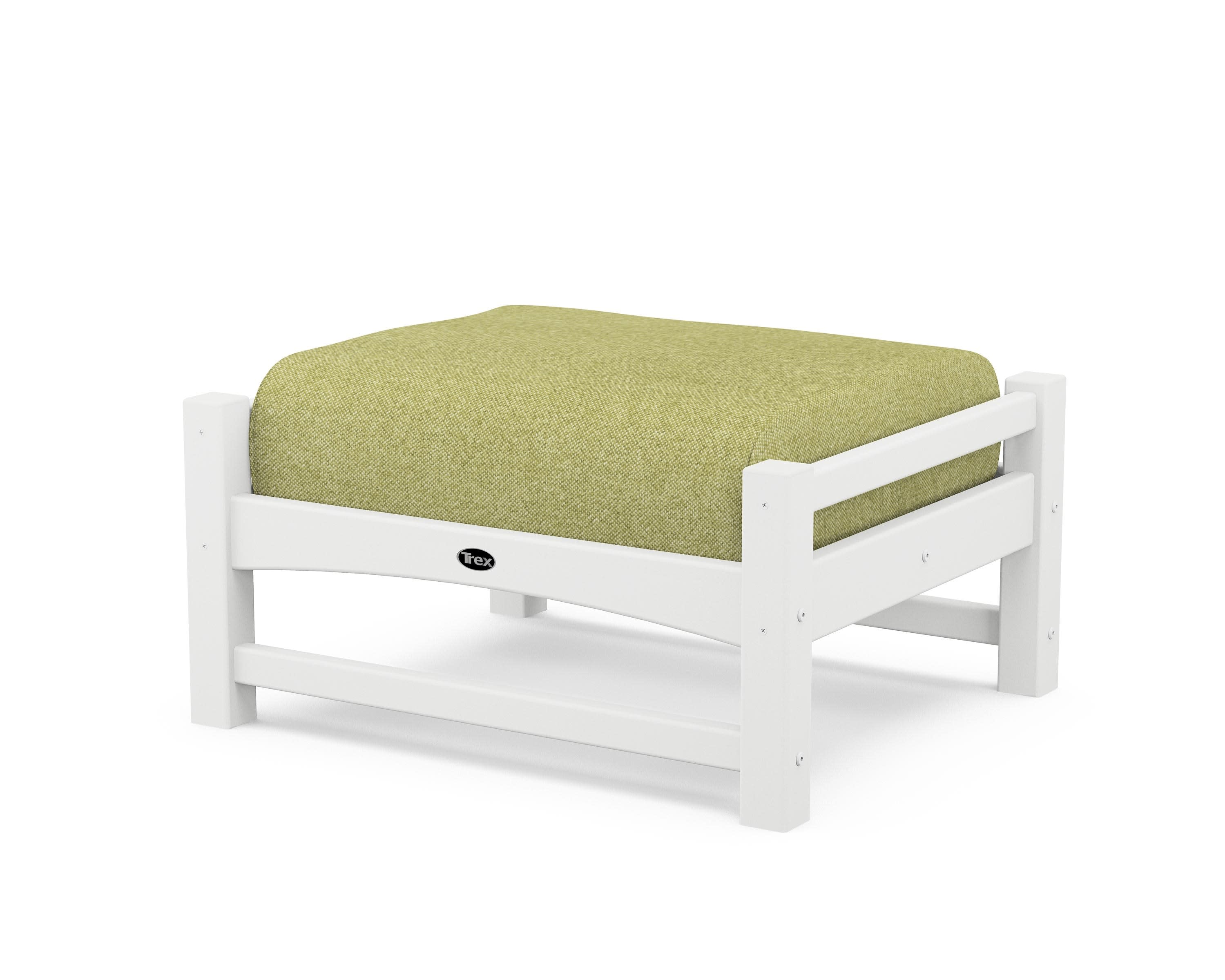 Rockport Club Ottoman in Classic White / Chartreuse Boucle